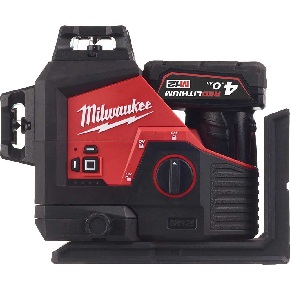 Milwaukee M12 3PL 12v Cordless Green 360 Degree 3 Plane Laser Level 1 x 4ah Li-ion Charger Case