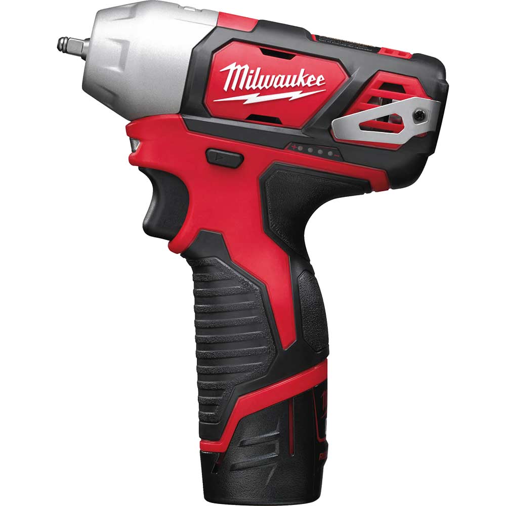 Milwaukee M12 BIW14 12v Cordless 1/4" Drive Compact Impact Wrench 2 x 2ah Li-ion Charger Case