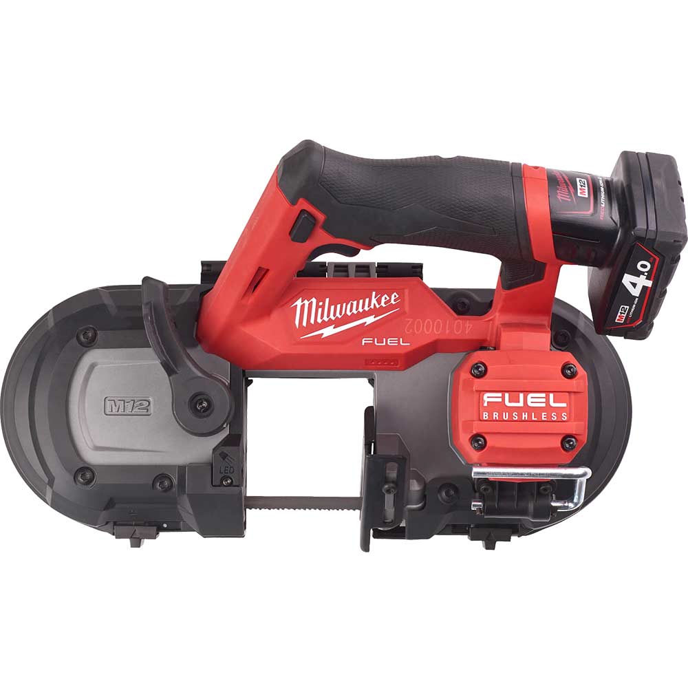 Milwaukee M12 FBS64 Fuel 12v Cordless Brushless Bandsaw 2 x 4ah Li-ion Battery Charger Case