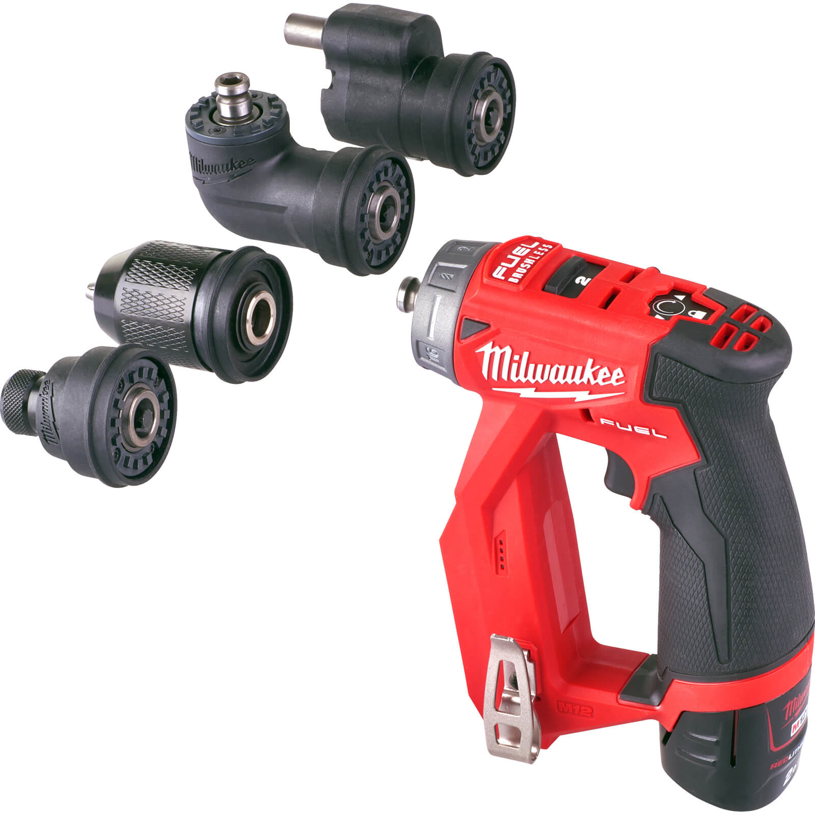 Image of Milwaukee M12 FDDXKIT Fuel 12v Cordless Brushless Installation Drill Driver 2 x 2ah Li-ion Charger Case