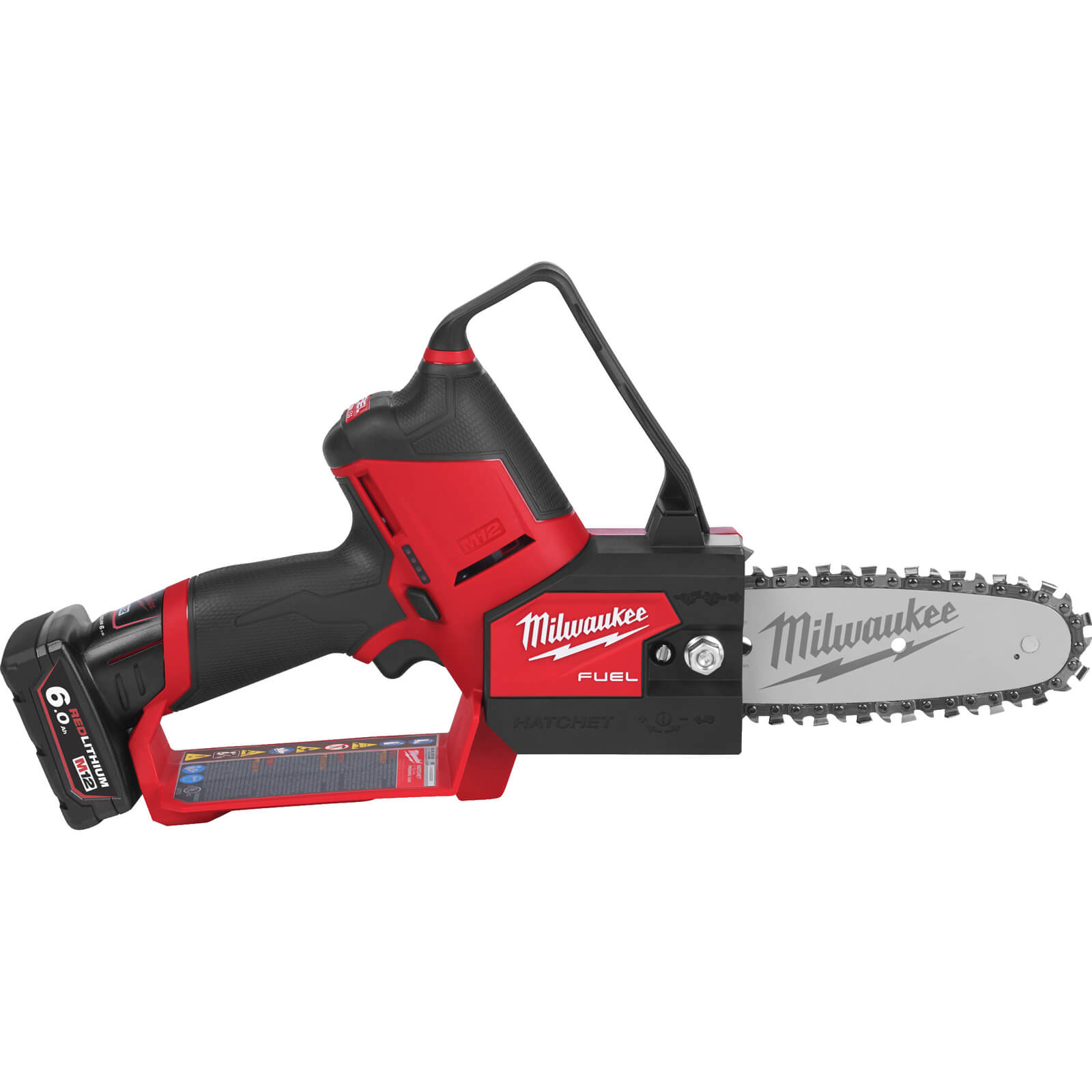 Image of Milwaukee M12 FHS Fuel 12v Cordless Brushless Hatchet Pruning Saw 150mm 2 x 6ah Li-ion Charger Case