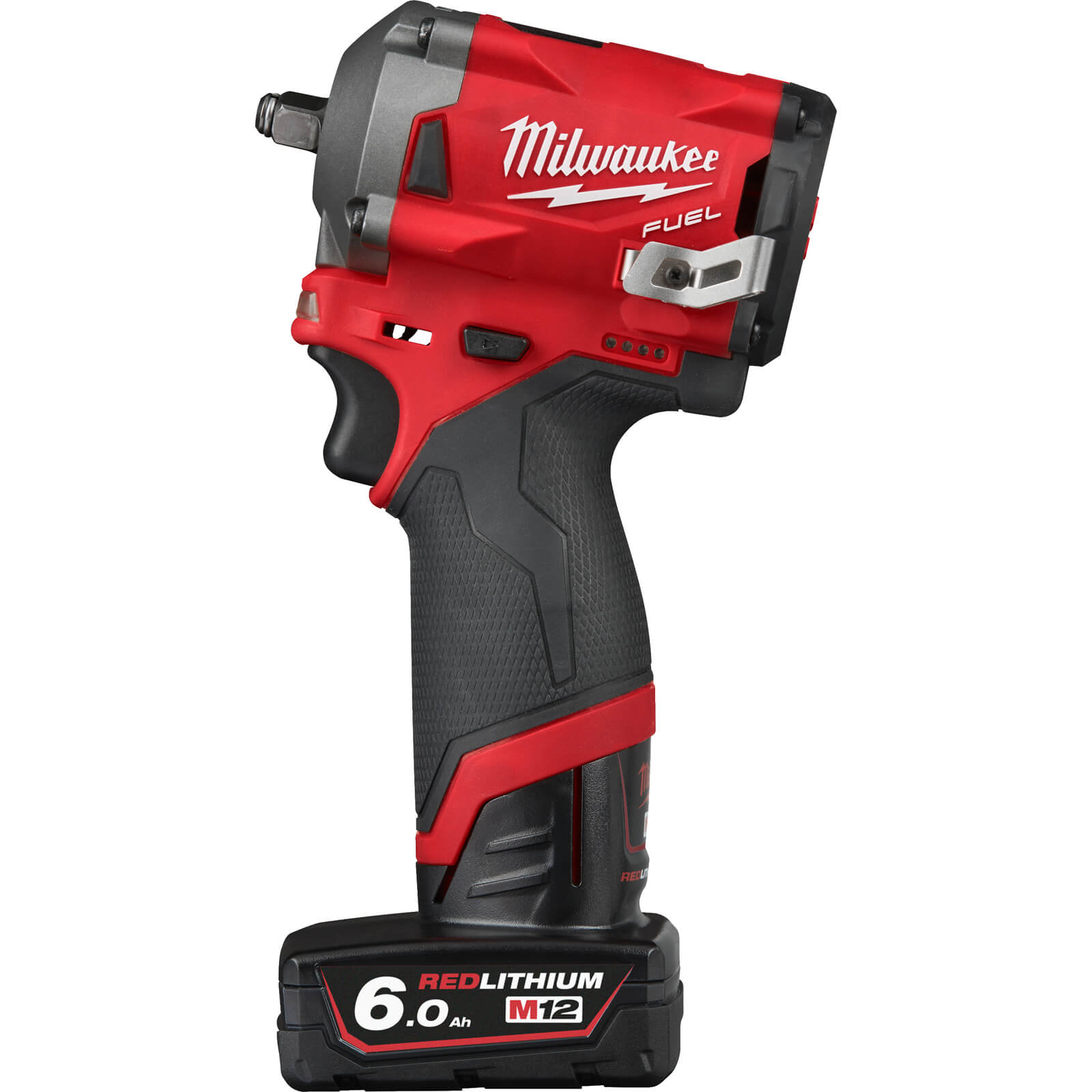 Image of Milwaukee M12 FIW38 Fuel 12v Cordless Brushless 3/8" Drive Impact Wrench 1 x 2ah & 1 x 6ah Li-ion Charger Case