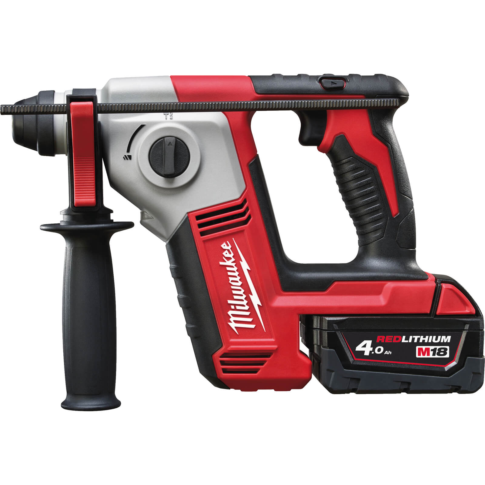 Image of Milwaukee M18 BH 18v Cordless Compact SDS Plus Hammer Drill 2 x 4ah Li-ion Charger Case