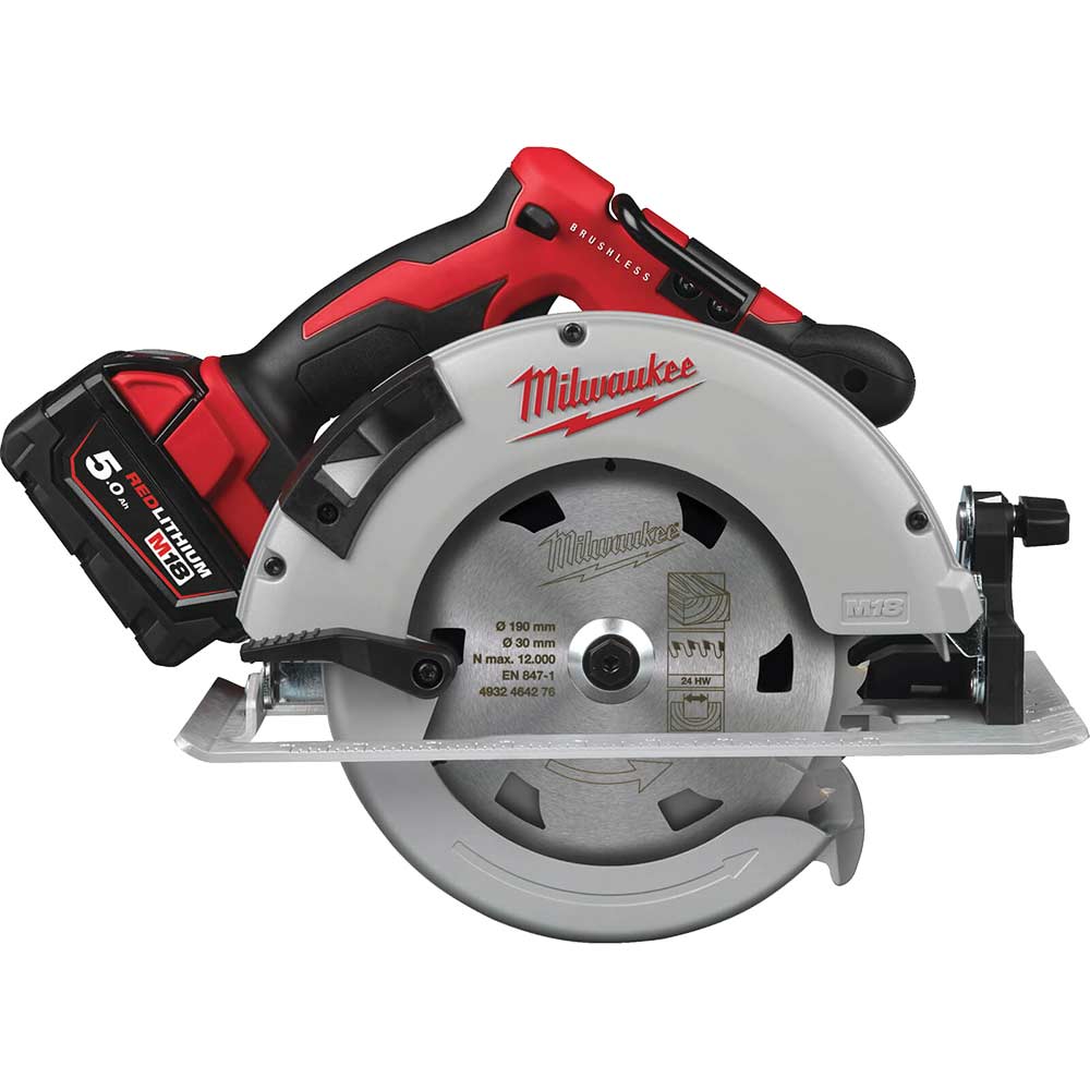 Milwaukee M18 BLCS66 18v Cordless Brushless Circular Saw 190mm 2 x 5ah Li-ion Charger Case
