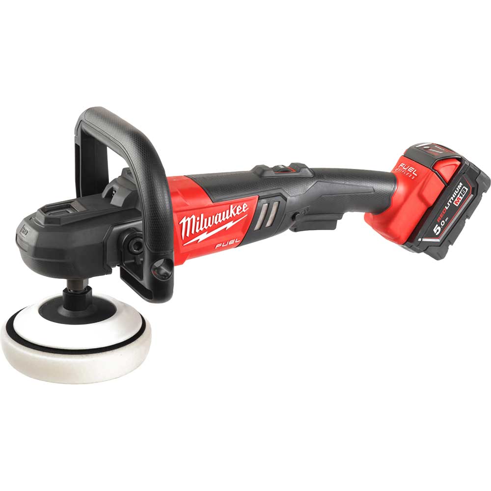 Image of Milwaukee M18 FAP180 Fuel 18v Cordless Brushless Polisher 180mm 2 x 5ah Li-ion Charger Case