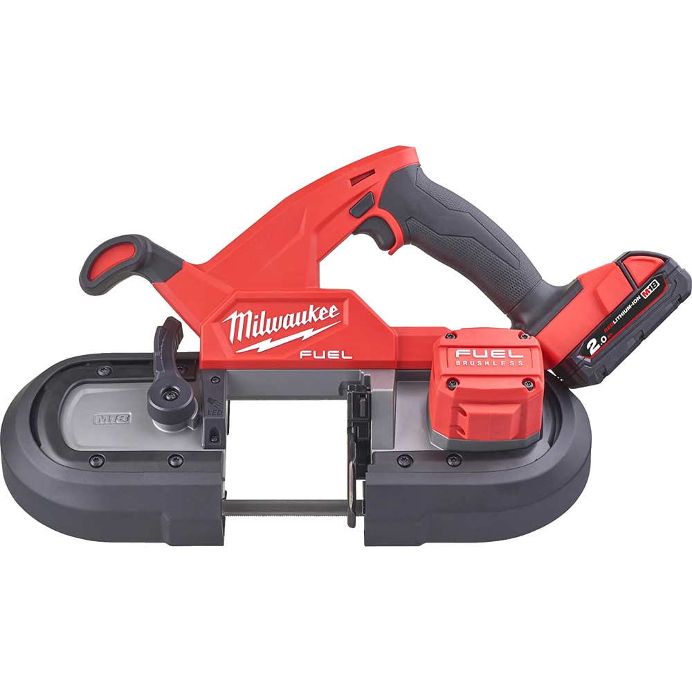 Milwaukee M18 FBS85 Fuel 18v Cordless Brushless Bandsaw 2 x 2ah Li-ion Battery Charger Case