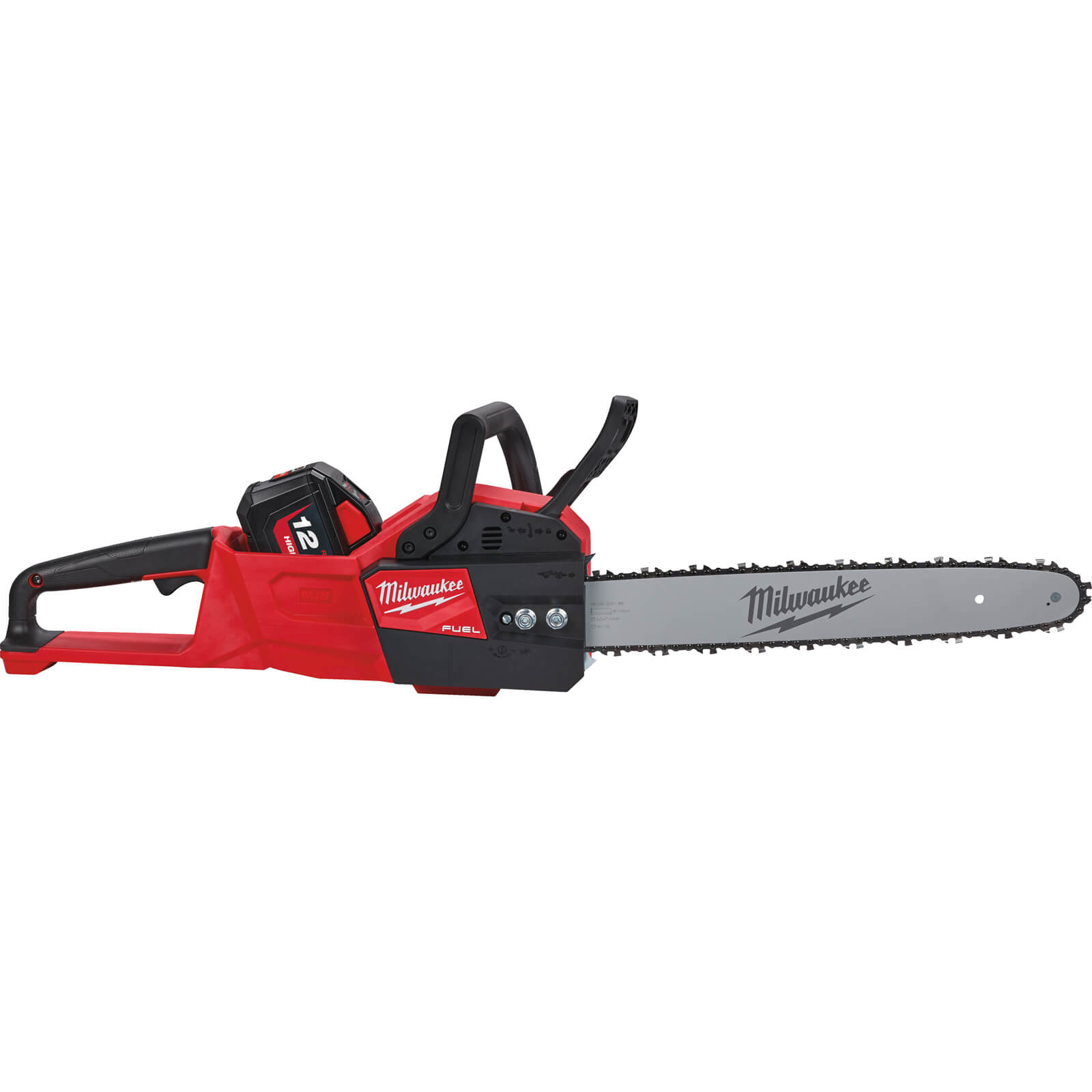 Image of Milwaukee M18 FCHS Fuel 18v Cordless Brushless Chainsaw 400mm 1 x 12ah Li-ion Charger