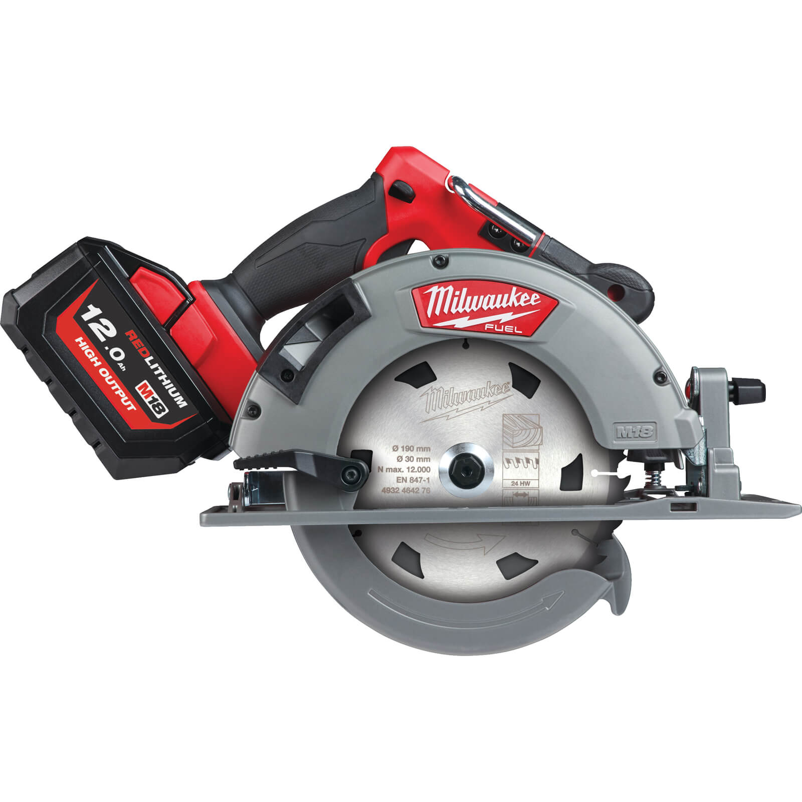 Image of Milwaukee M18 FCS66 Fuel 18v Cordless Brushless Circular Saw 190mm 1 x 12ah Li-ion Charger Case