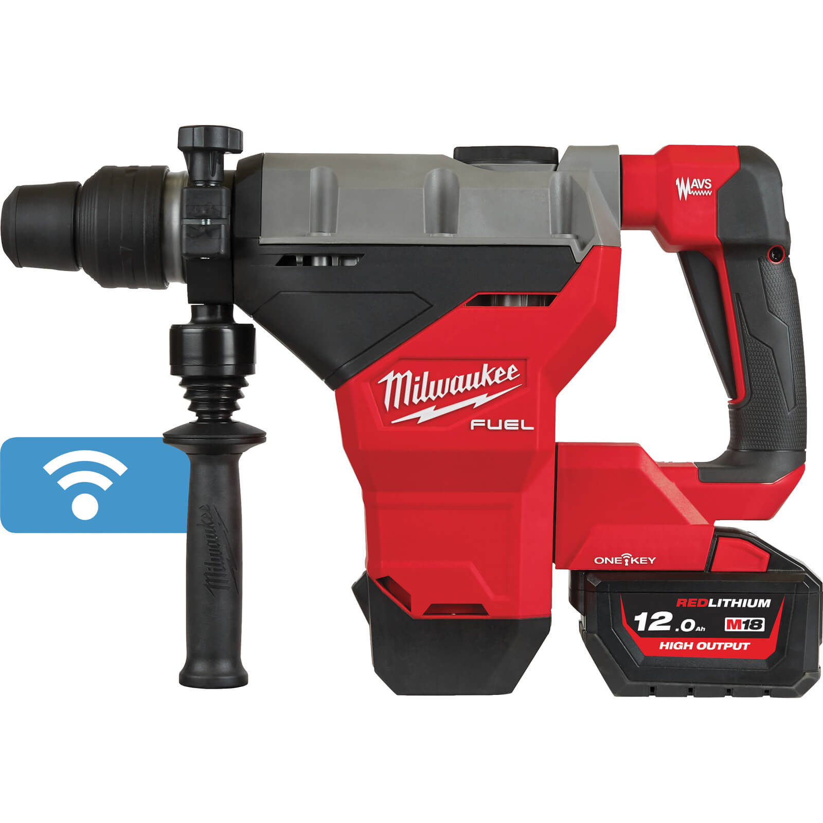 Image of Milwaukee M18 FHM Fuel 18v Cordless Brushless SDS Max Hammer Drill 1 x 12ah Li-ion Charger Case