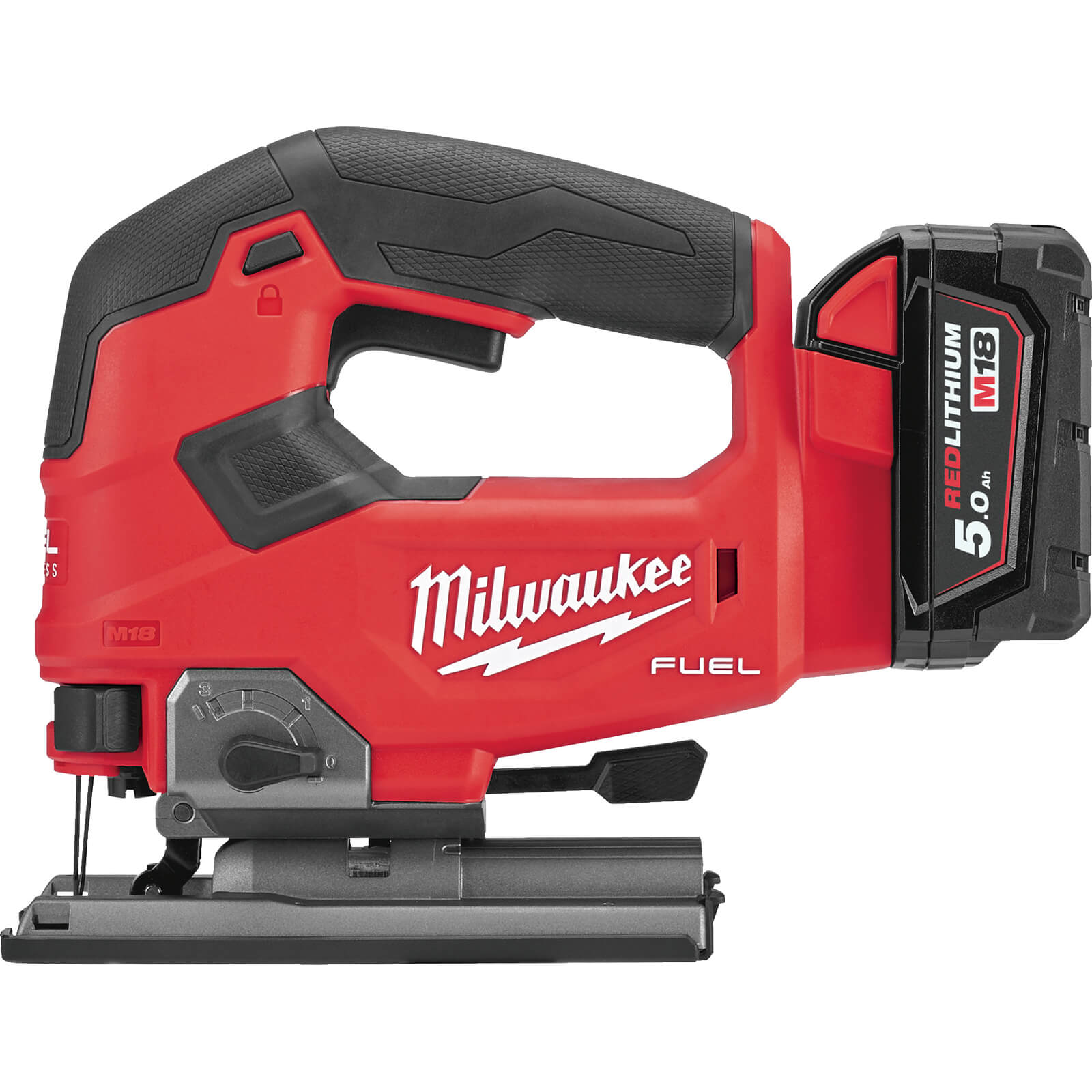 Image of Milwaukee M18 FJS Fuel 18v Cordless Brushless Jigsaw 2 x 5ah Li-ion Charger Case