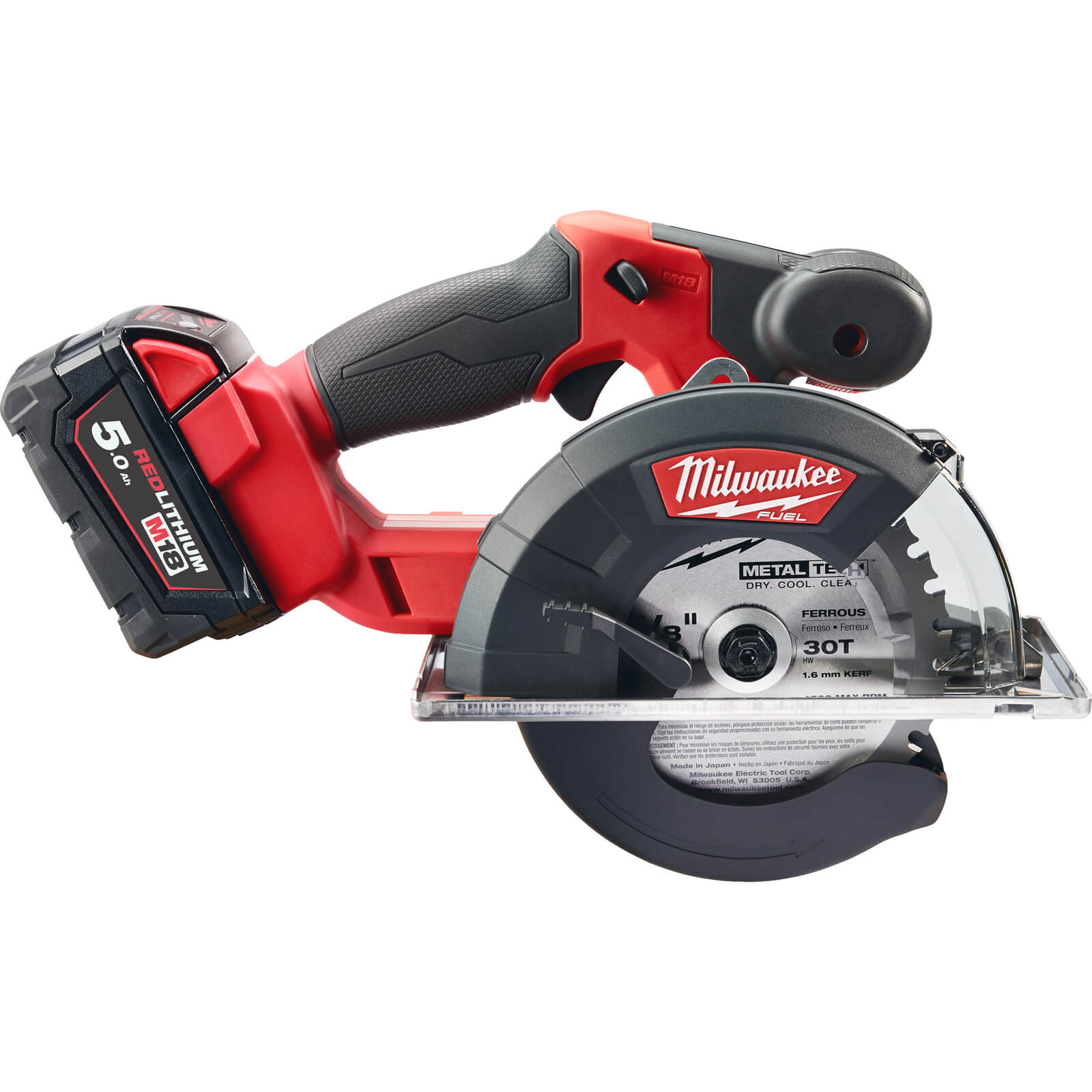Image of Milwaukee M18 FMCS Fuel 18v Cordless Brushless Metal Cutting Circular Saw 150mm 2 x 5ah Li-ion Charger Case