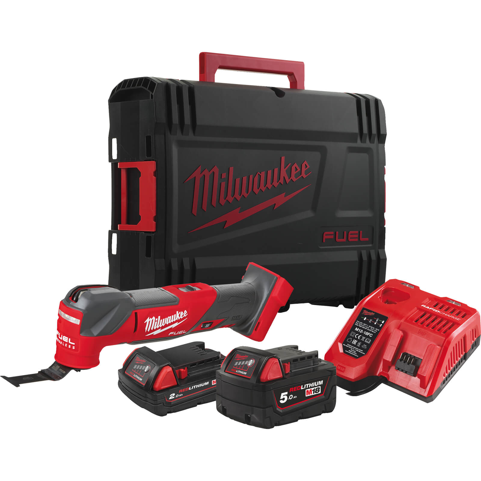 Image of Milwaukee M18 FMT Fuel 18v Cordless Brushless Oscillating Multi Tool 1 X 2ah & 1 x 5ah Li-ion Charger Case