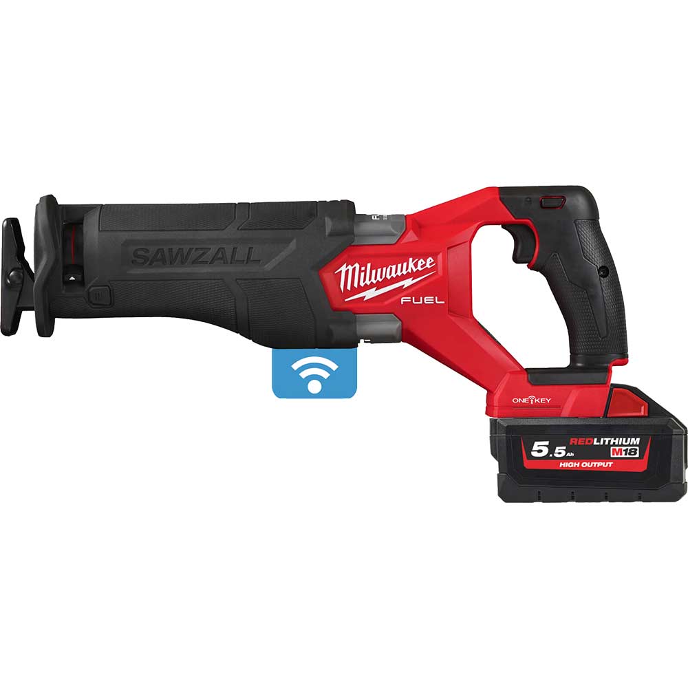 Image of Milwaukee M18 ONEFSZ Fuel 18v Cordless Brushless Sawzall Reciprocating Saw 2 x 5.5ah Li-ion Charger Case