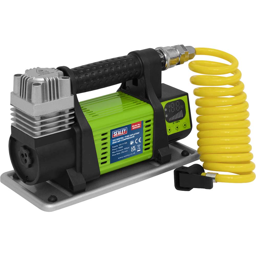 Sealey MAC04D 12v Digital Tyre Inflator and Mini Air Compressor