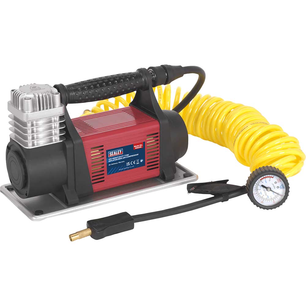 Sealey MAC06 12v Heavy Duty Mini Air Compressor 12v