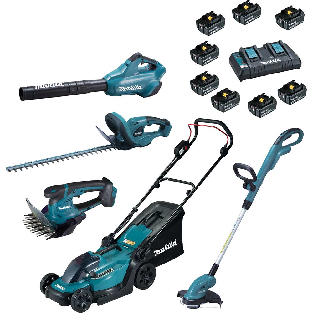 Photos - Tool Kit Makita 18v LXT Cordless Complete Garden Set 8 x 5ah Li-ion Twin Battery Ch 