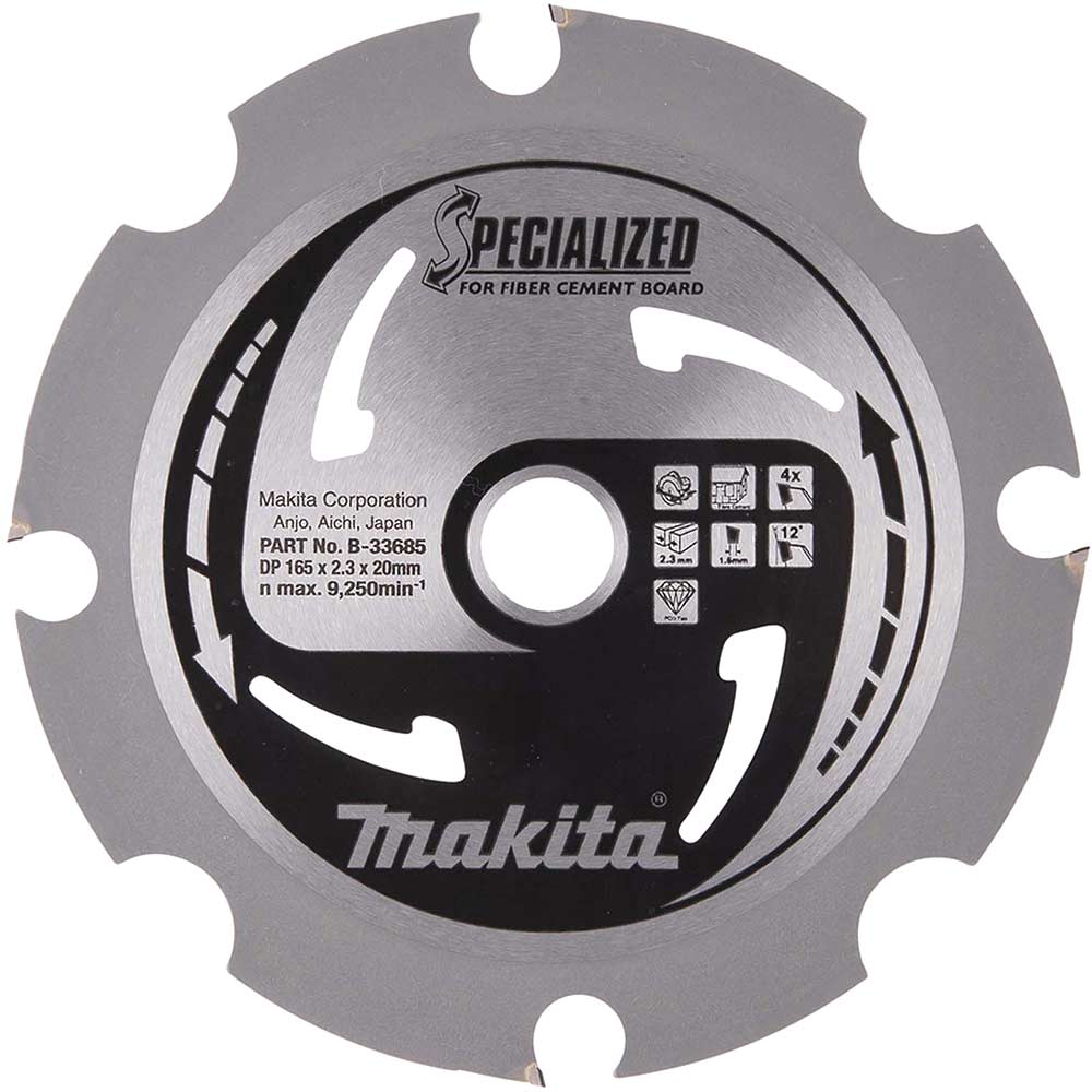 Makita SPECIALIZED Circular Saw Blade for Fiber Cement Board 165mm 4T 20mm