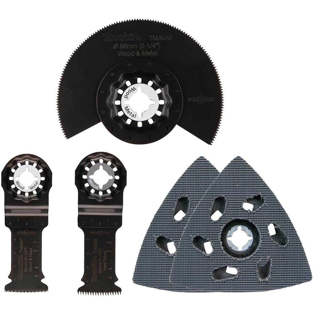 Image of Makita 5 Piece Starlock Carpenty Multitool Oscillating Blades Set