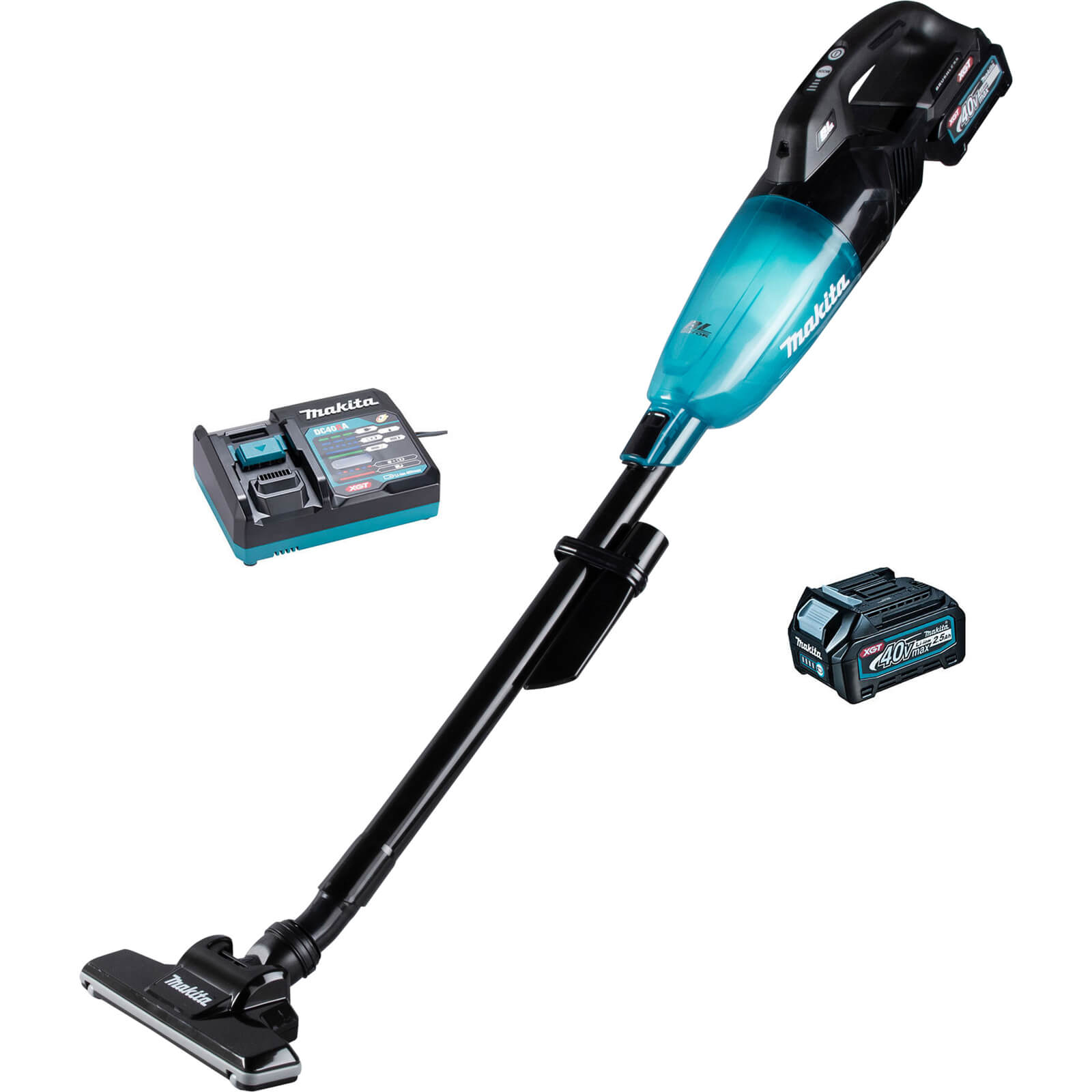 Image of Makita CL001G 40v Max XGT Brushless Vacuum Cleaner 2 x 2.5ah Li-ion Charger No Case