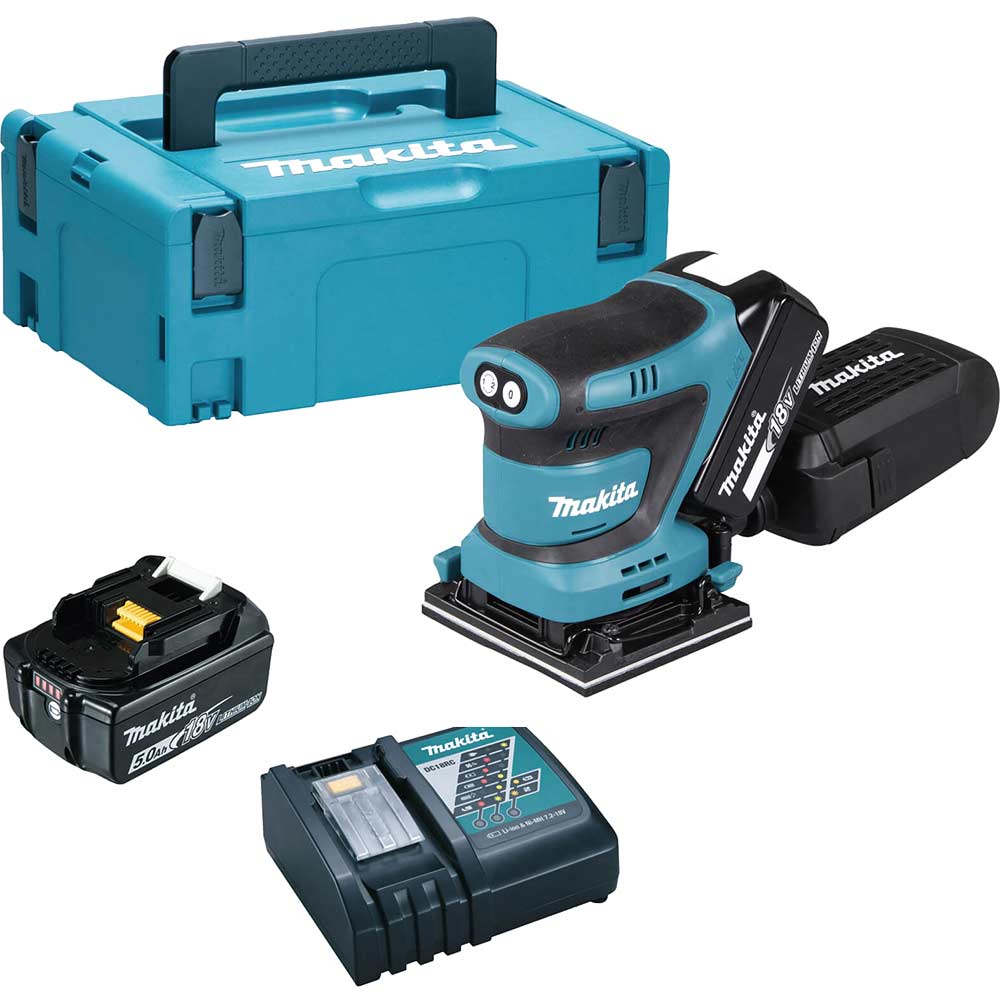 Best Price Makita DBO481 18v LXT Cordless Finishing Sander 2 X 5ah Liion Charger Case Review