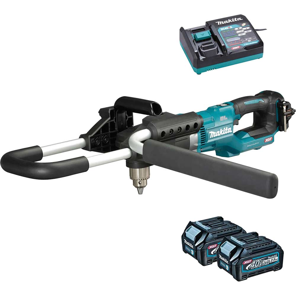 Makita DG001G 40v Max XGT Cordless Brushless Earth Auger 2 x 2.5ah Li-ion Battery Charger No Case