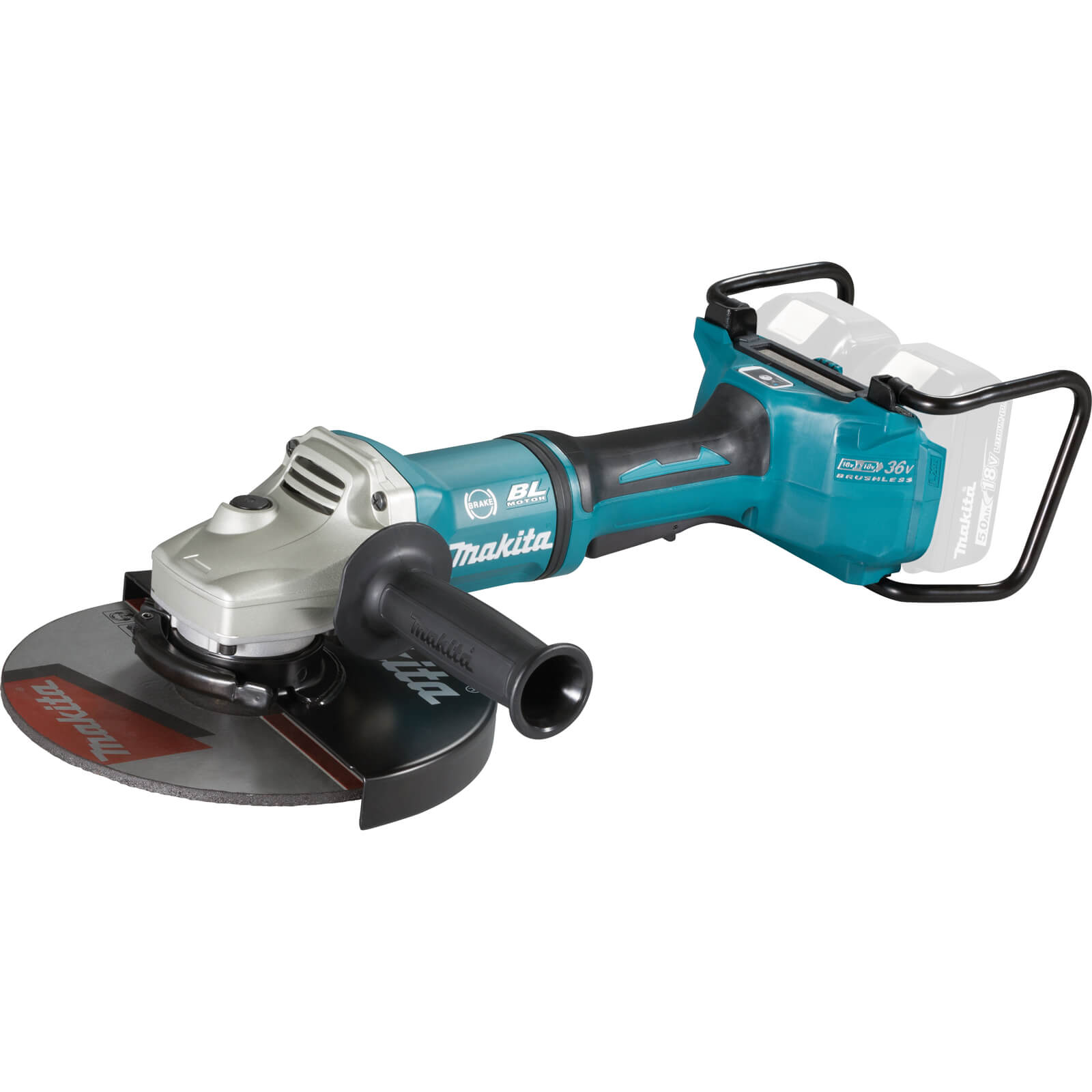 Image of Makita DGA901ZUX2 Twin 18v LXT Cordless Brushless Angle Grinder 230mm No Batteries No Charger No Case