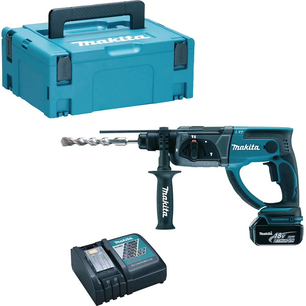 Image of Makita DHR202 18v LXT Cordless SDS Hammer Drill 1 x 5ah Li-ion Charger Case