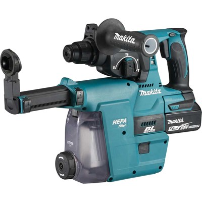 Makita DHR242 18v LXT Cordless SDS Plus Drill and DX06 Dust Attachment