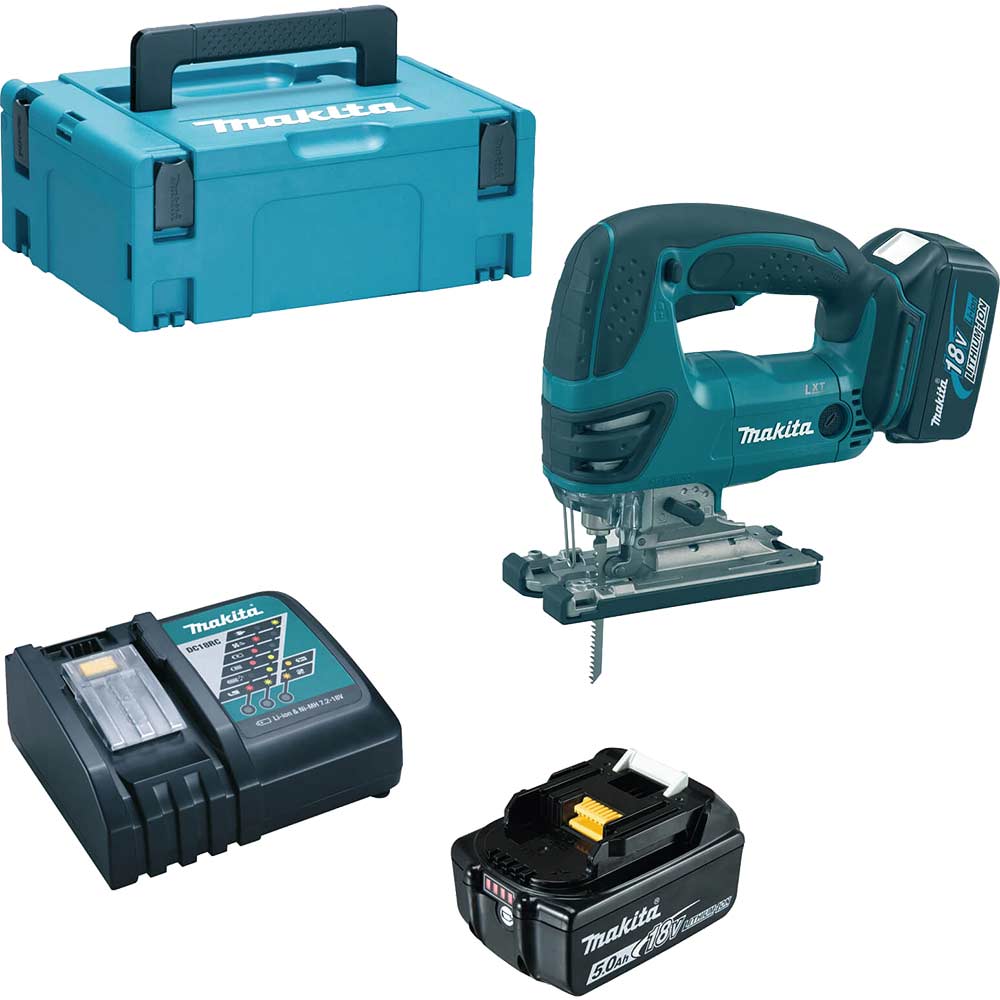 Makita DJV180 18v LXT Cordless Jigsaw 2 x 5ah Li-ion Charger Case