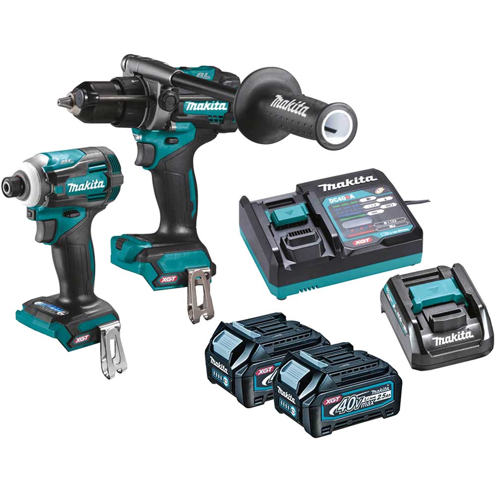 Makita DK0114G202 40v Max XGT Cordless Combi Drill and Impact Driver Kit 2 x 2.5ah Li-ion Charger Bag