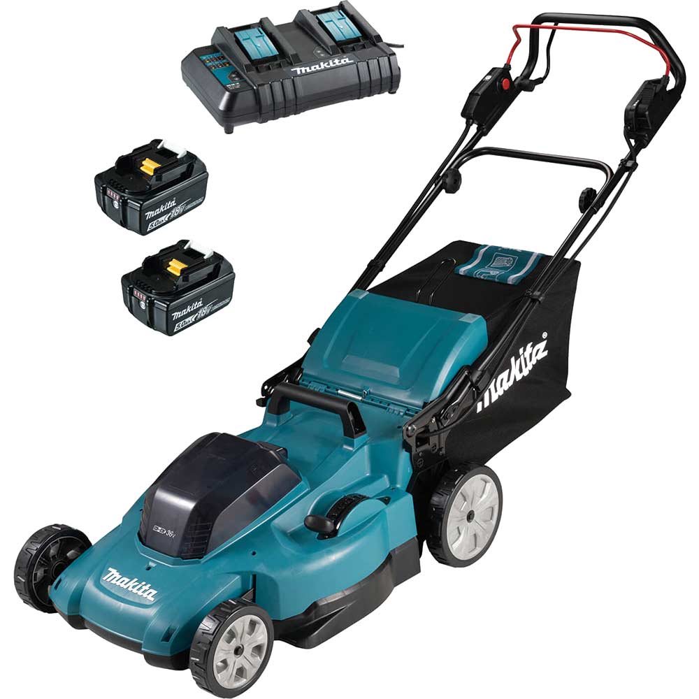 Makita DLM539 Twin 18v LXT Cordless Lawnmower 530mm 2 x 5ah Li-ion Battery Charger