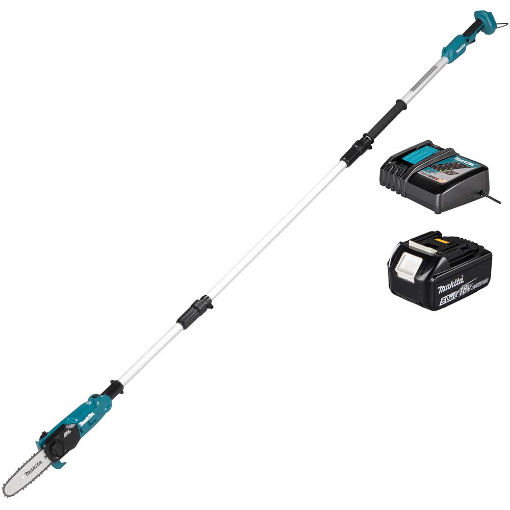 Makita DUA200 18v LXT Cordless Brushless Pole Chain Saw 1 x 5ah Li-ion Battery Charger