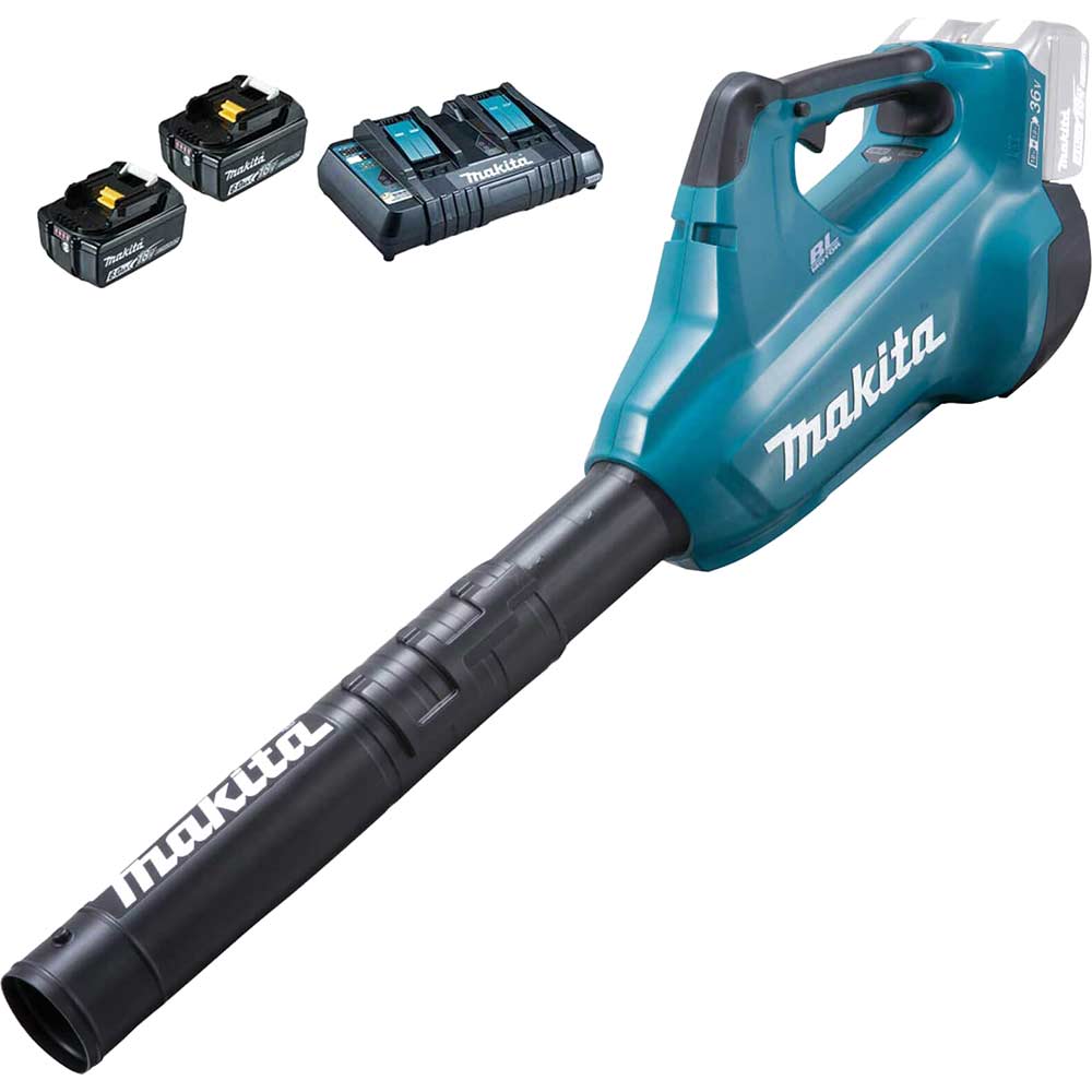 Image of Makita DUB362 Twin 18v LXT Cordless Brushless Blower 2 x 6ah Li-ion Charger