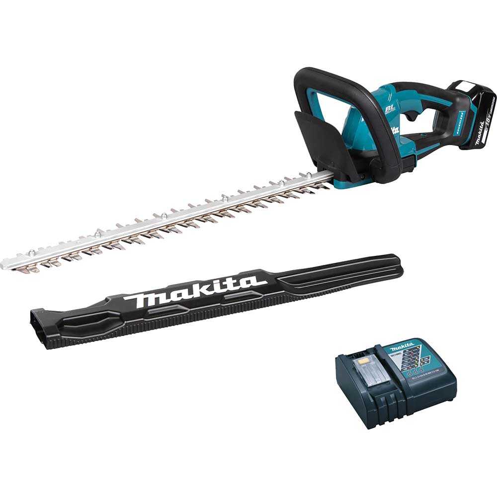 Makita DUH506 18v LXT Cordless Brushless Hedge Trimmer 500mm 1 x 5ah Li-ion Battery Charger