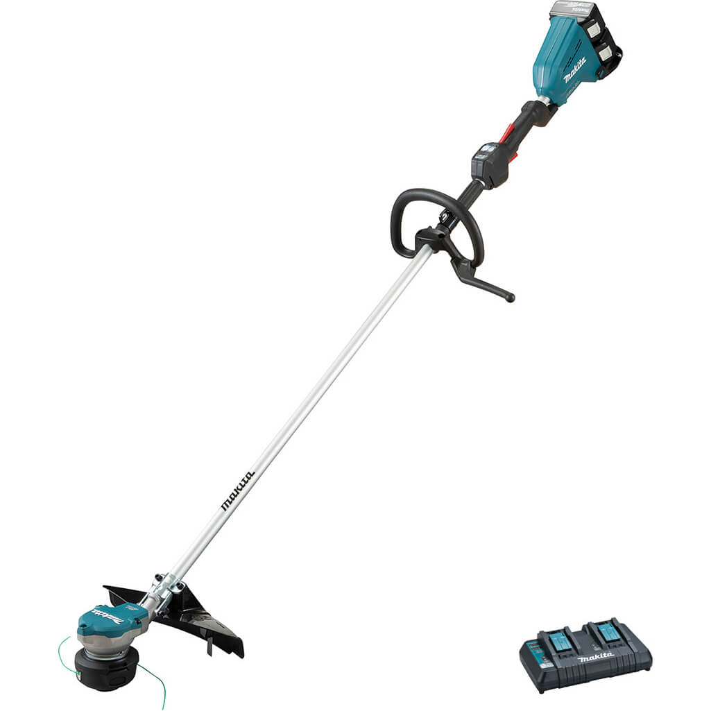Image of Makita DUR368L Twin 18v LXT Cordless Brushless Grass Trimmer 350mm 2 x 6ah Li-ion Charger