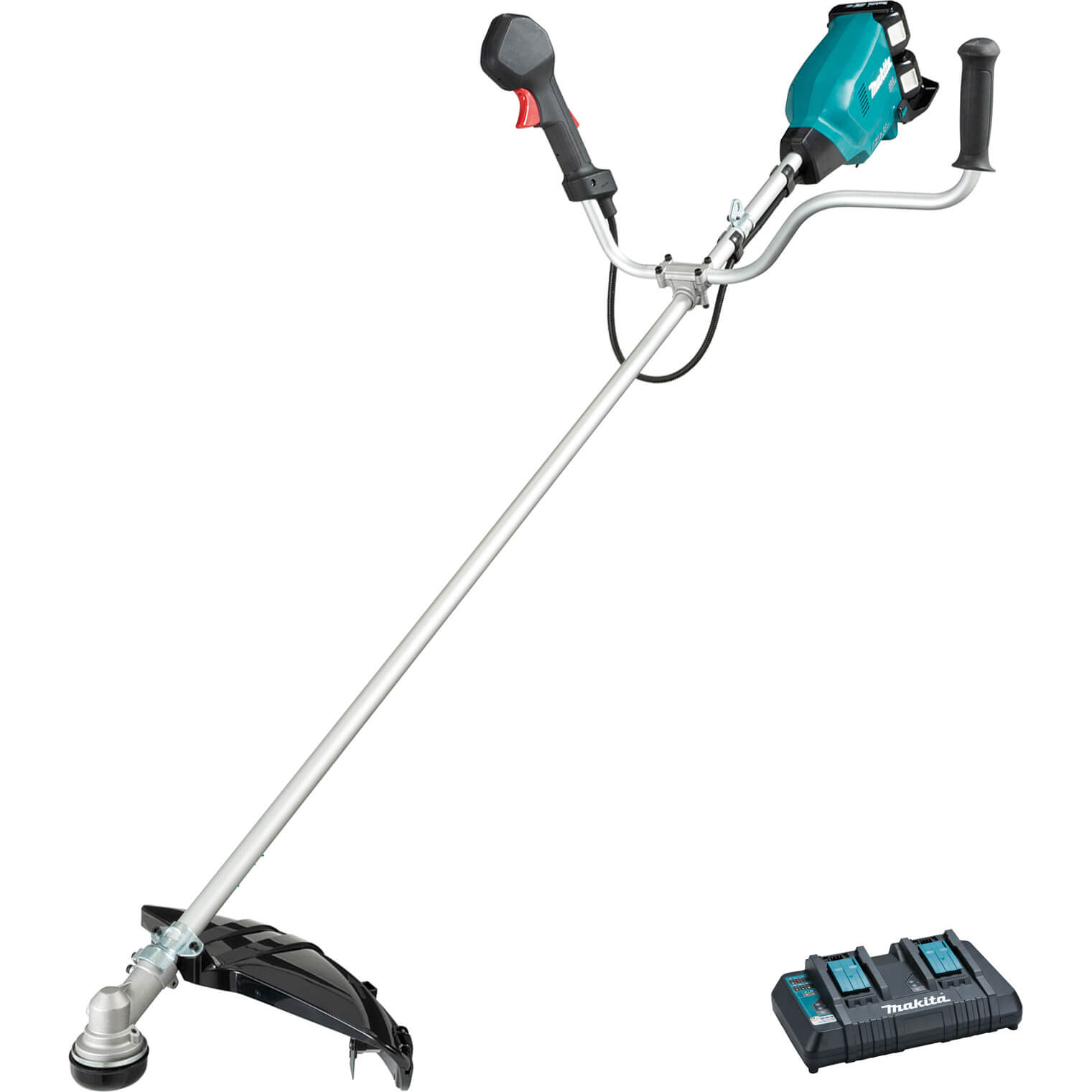 Image of Makita DUR369A Twin 18v LXT Cordless Brushless Brush Cutter 430mm 2 x 6ah Li-ion Charger