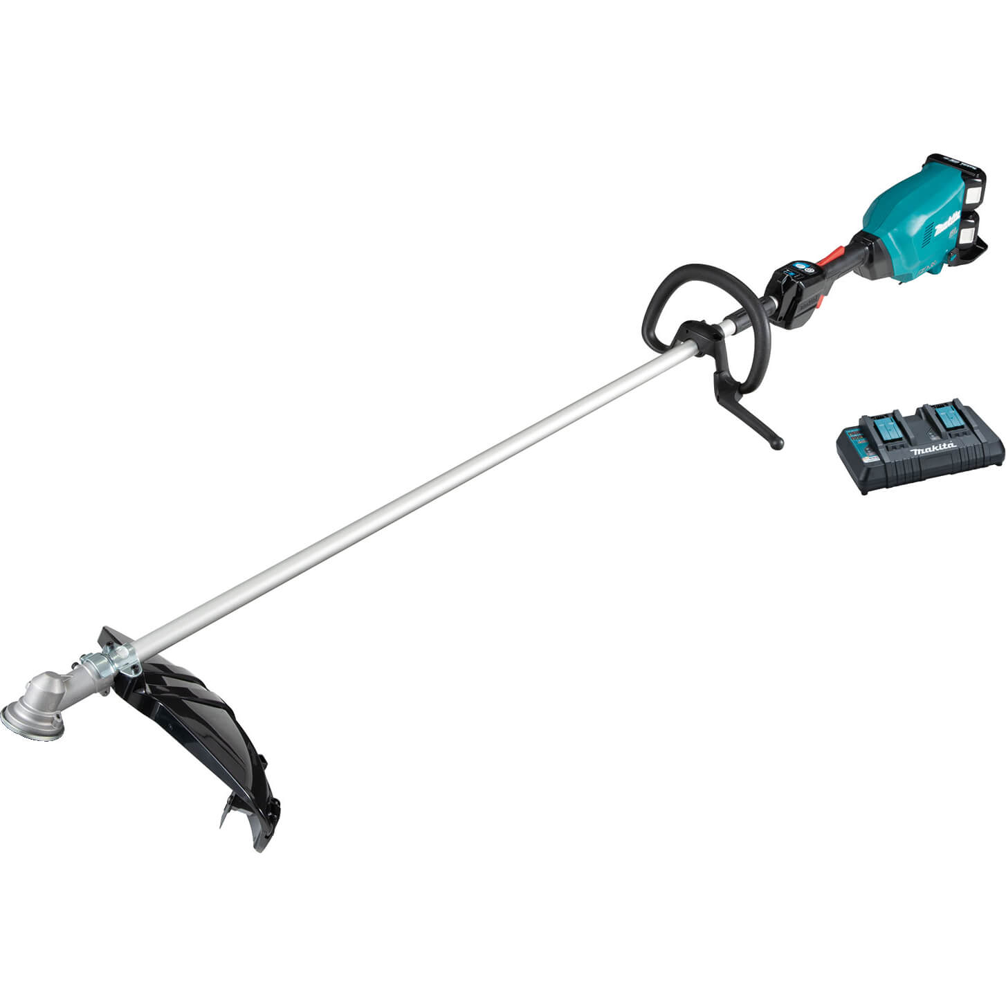 Image of Makita DUR369L Twin 18v LXT Cordless Brushless Grass Trimmer 430mm 2 x 6ah Li-ion Charger