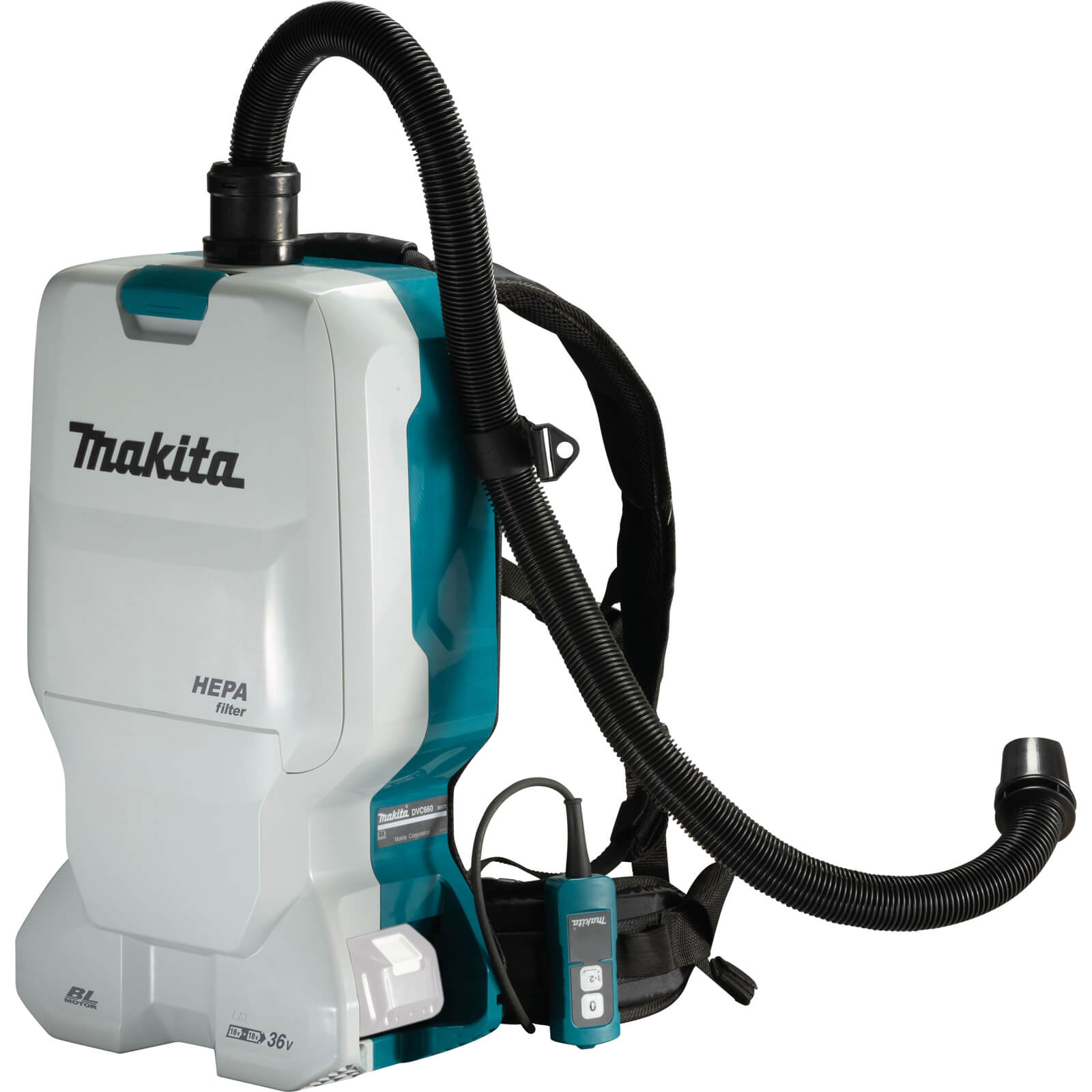 Image of Makita DVC665 Twin 18v LXT Cordless Backpack Vacuum Cleaner No Batteries No Charger