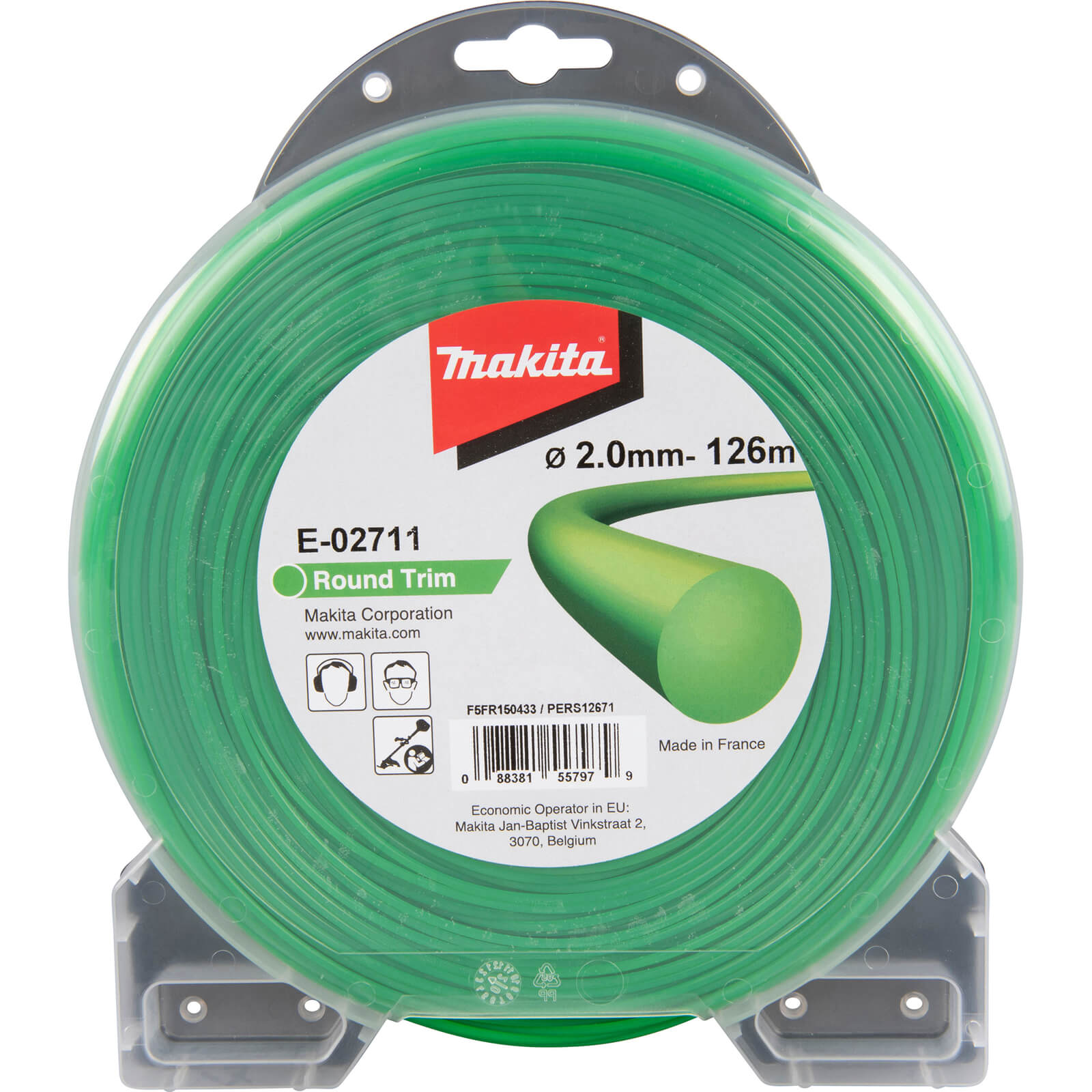 Image of Makita Green Nylon Round Grass Trimmer Line 2mm 126m