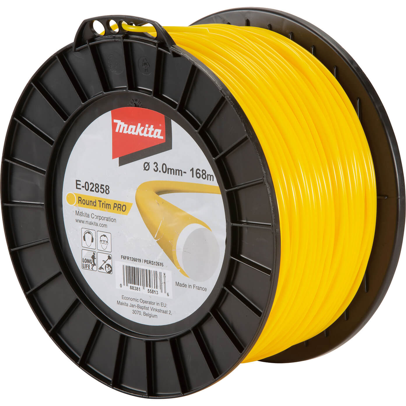 Image of Makita Round Trim Pro Yellow Grass Trimmer Line 3mm 168m