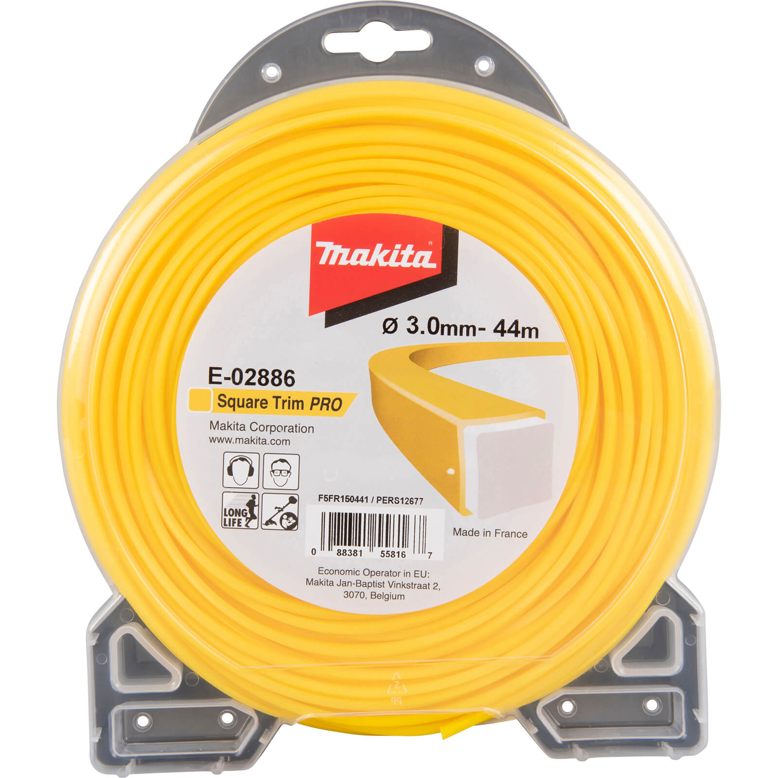 Image of Makita Square Trim Pro Yellow Grass Trimmer Line 3mm 44m