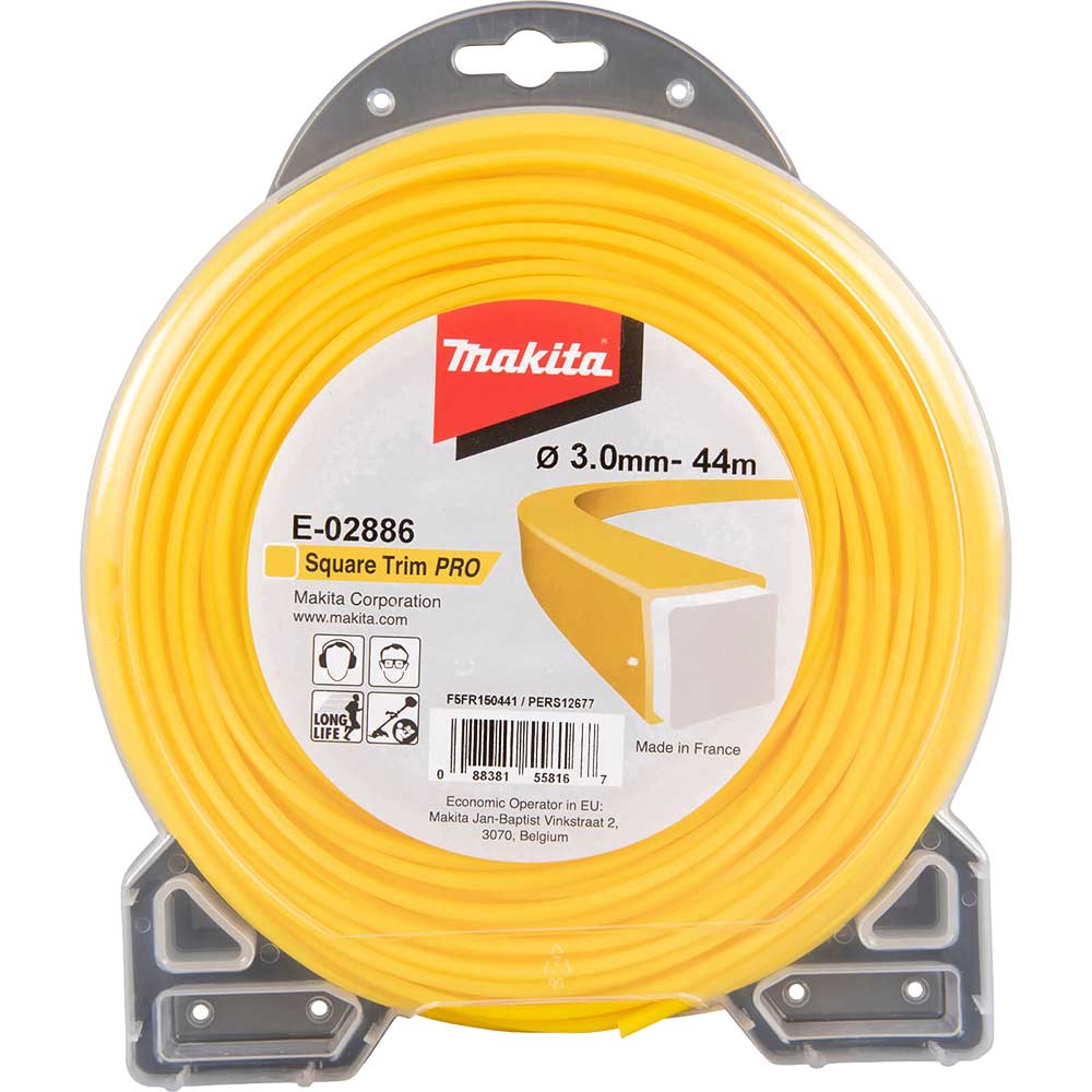 Makita Square Trim Pro Yellow Grass Trimmer Line 3mm 44m