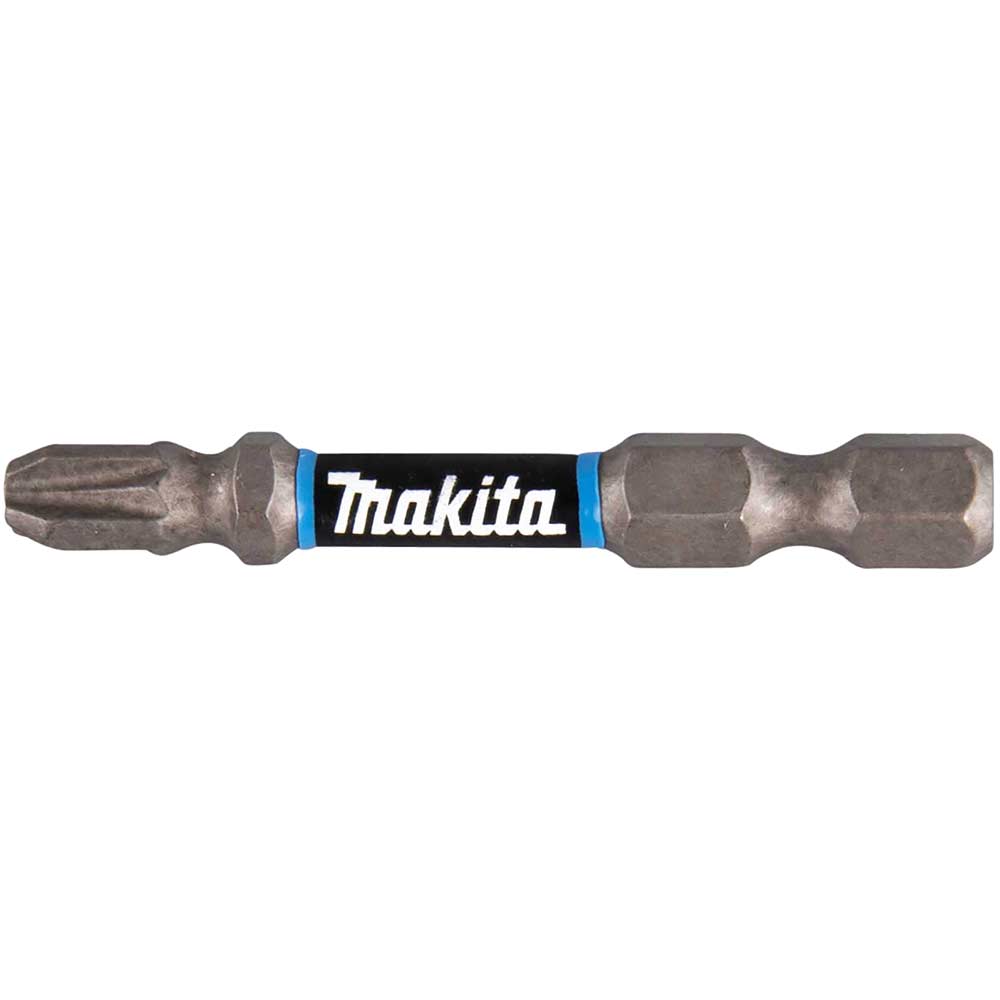 Image of Makita Impact Premier Double Torsion Pozi Screwdriver Bits PZ3 50mm Pack of 2