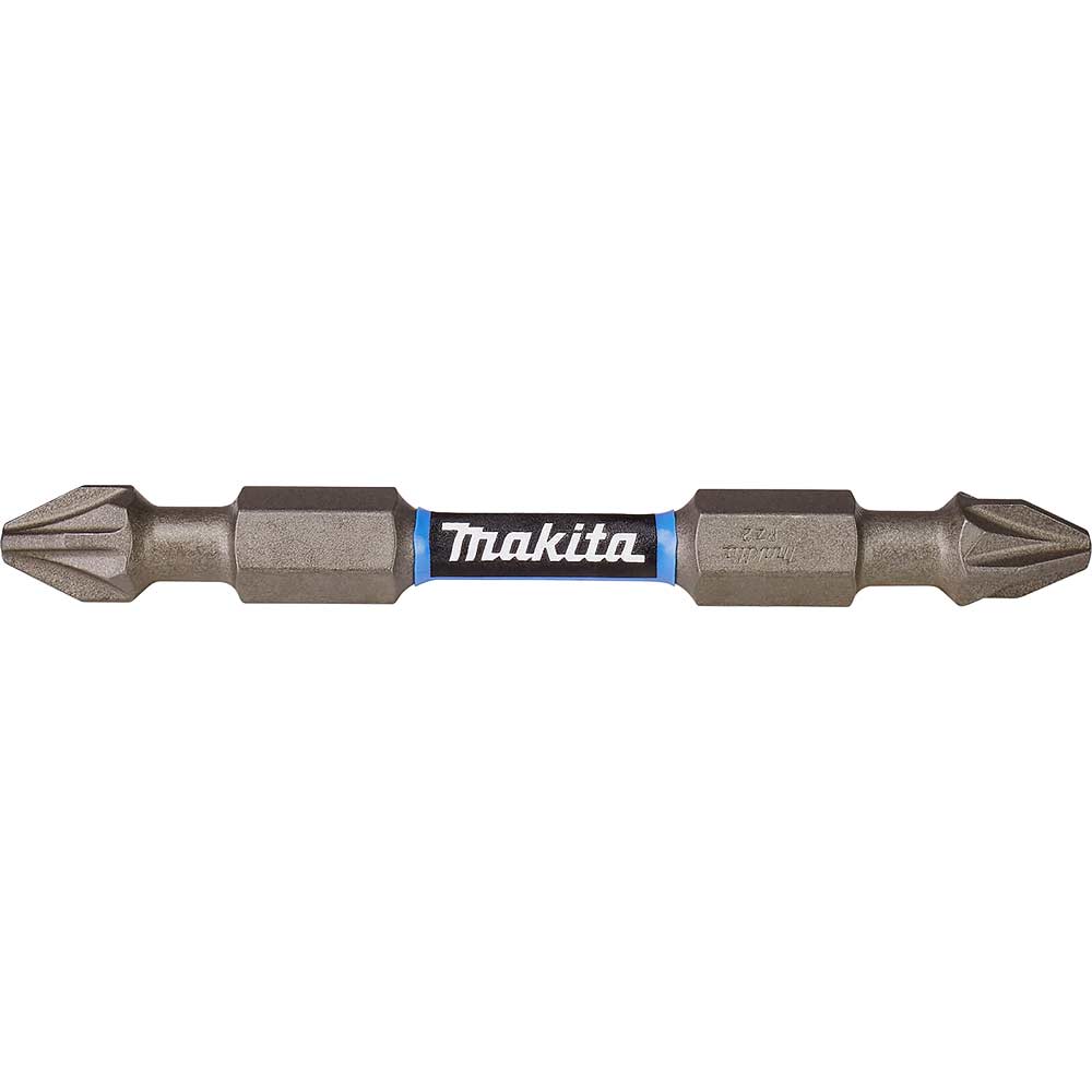 Image of Makita Impact Premier Double Ended Torsion Pozi Screwdriver Bits PZ2 65mm Pack of 2