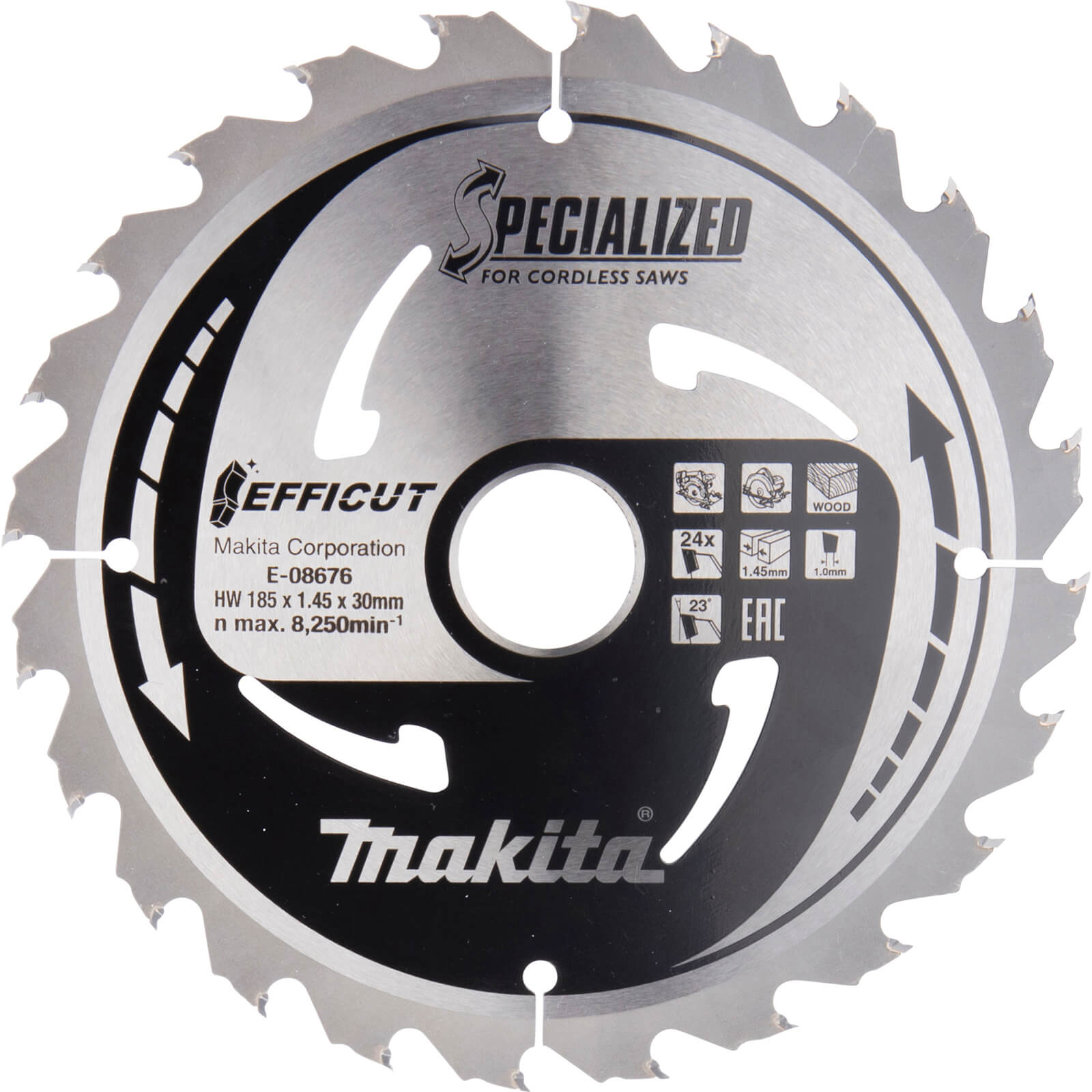 Image of Makita SPECIALIZED Efficut Wood Cutting Saw Blade 185mm 24T 30mm
