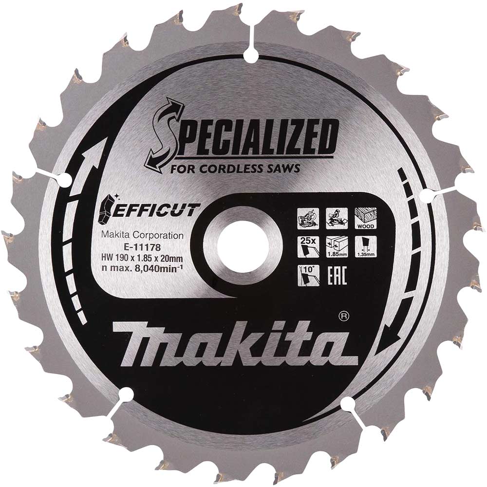 Makita SPECIALIZED Efficut Circular Saw Blade for Wood Cutting 190mm 25T 20mm