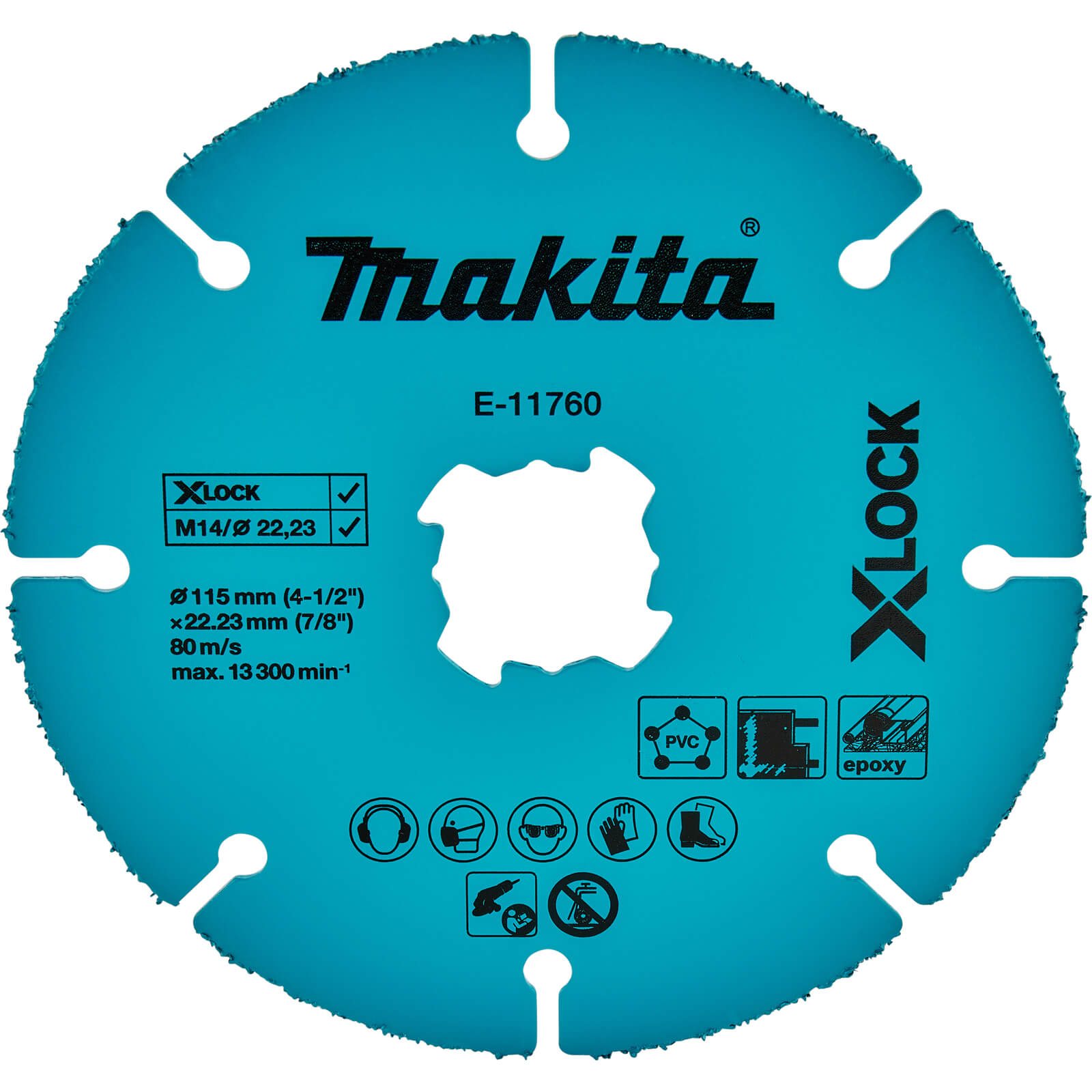 Image of Makita X Lock Tungsten Carbide Grit Cutting Disc 115mm 2mm 22mm