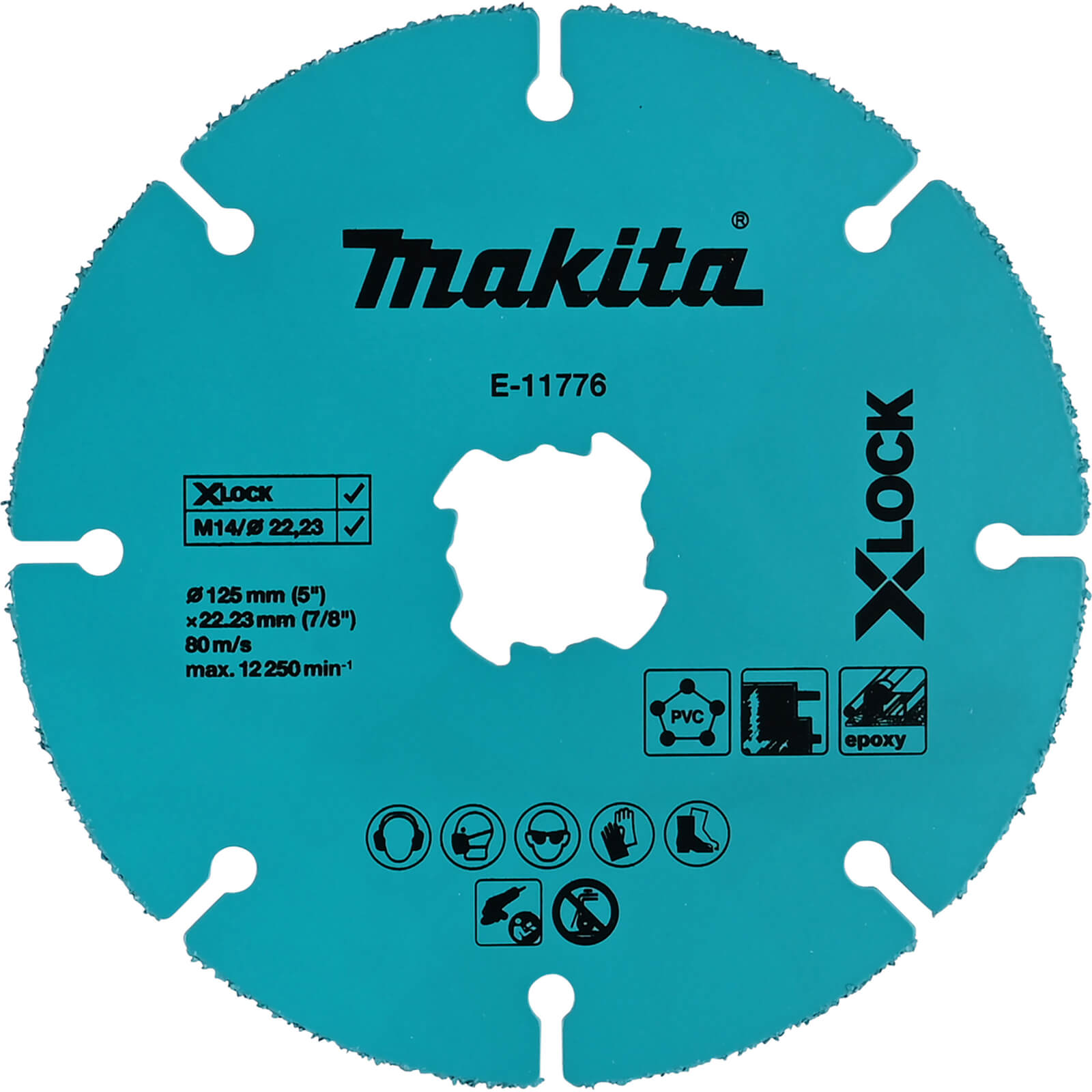 Image of Makita X Lock Tungsten Carbide Grit Cutting Disc 125mm 2mm 22mm