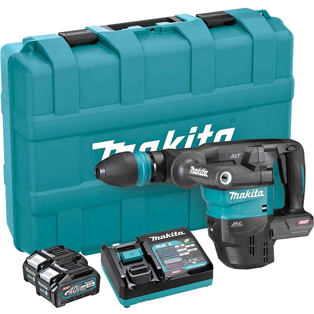 Makita HM001G 40v Max XGT Cordless Brushless Demolition Hammer 2 x 2.5ah Li-ion Battery Charger Case