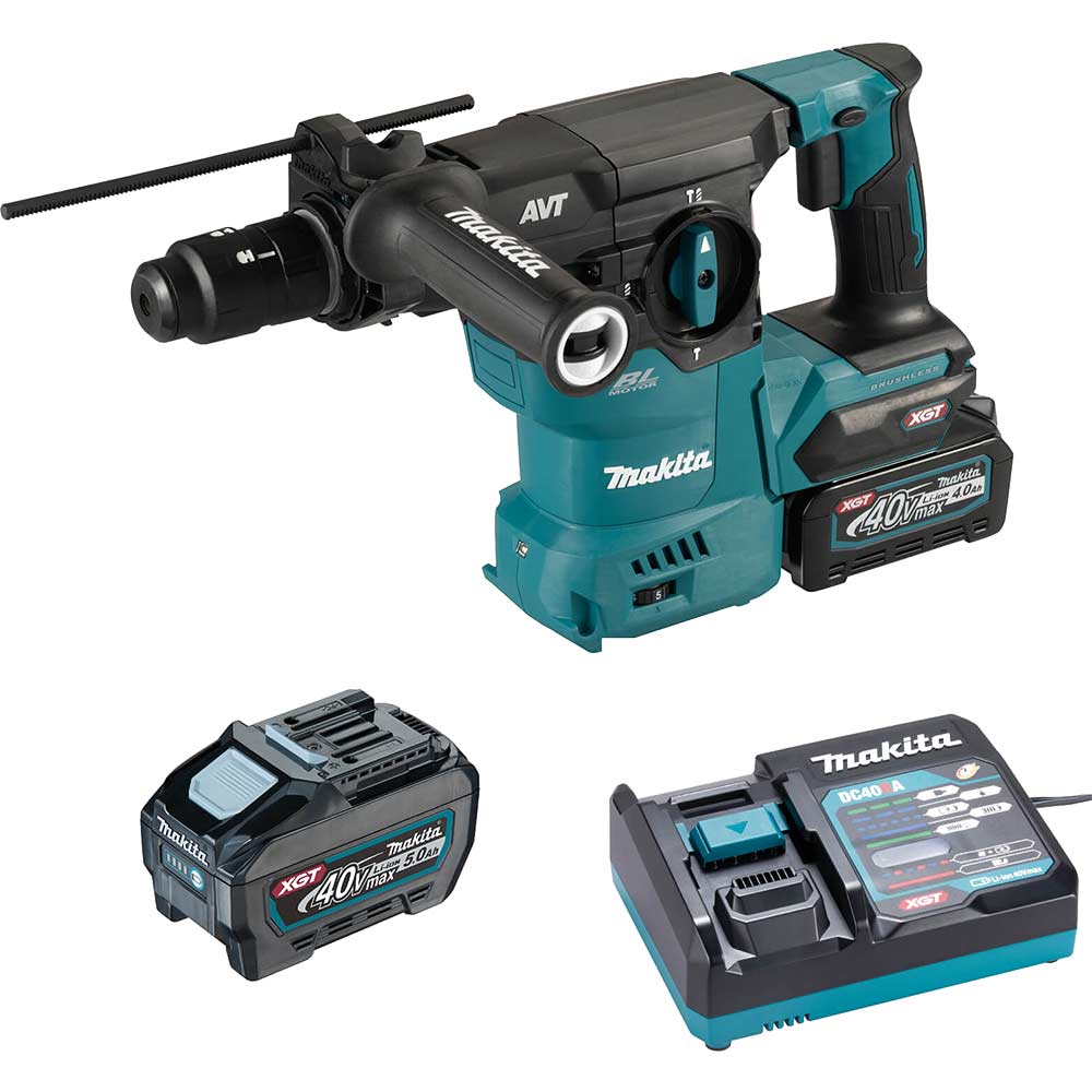 Makita HR009G 40v Max XGT Cordless SDS Plus Rotary Hammer Drill 2 x 5ah Li-ion Battery Charger Case